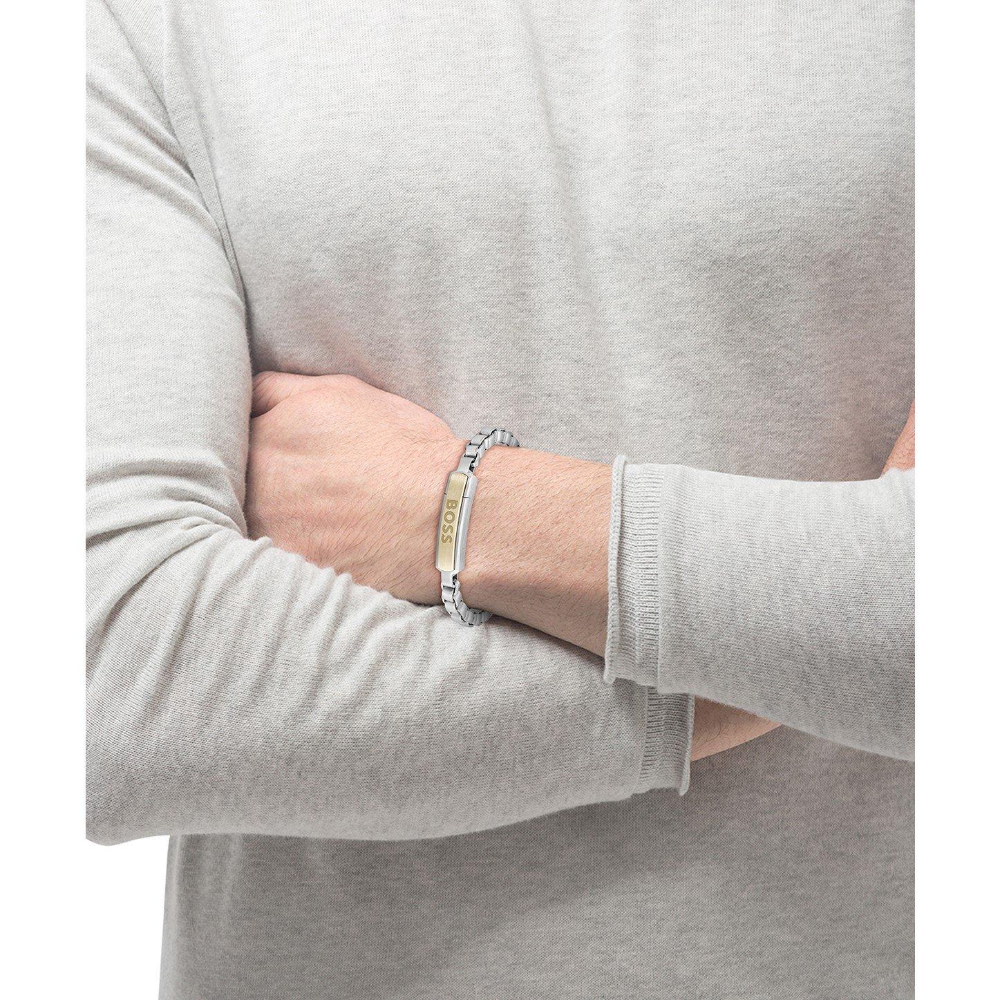 Two Tone - Boss - Men's Devon Box Chain Magnetic Closure Bracelet - 3