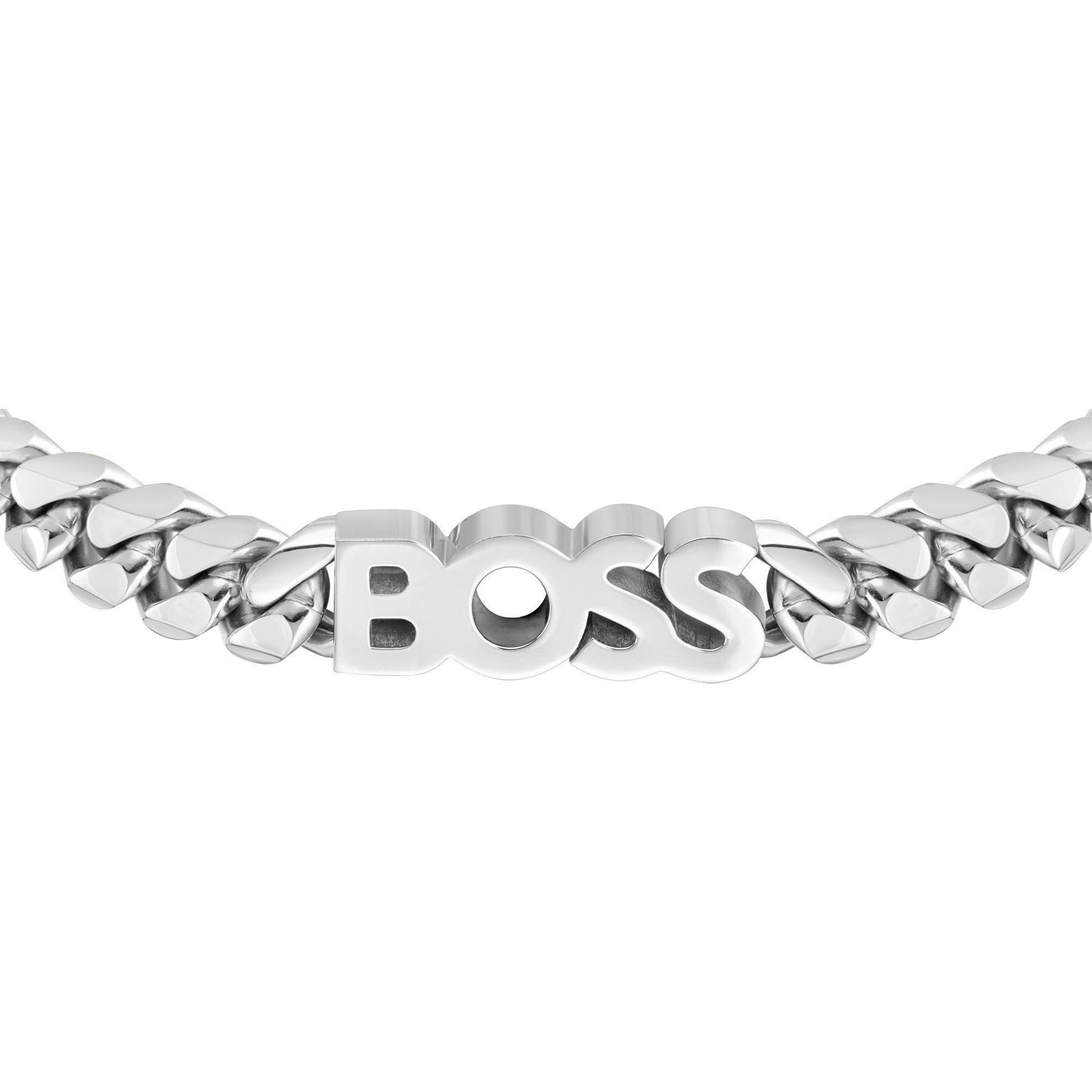 Silver - Boss - Men's Kassy Brace Bold Logo Bracelet - 2