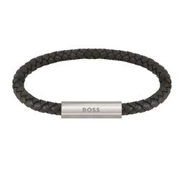 Boss Gents BOSS Braided Black Leather Bracelet