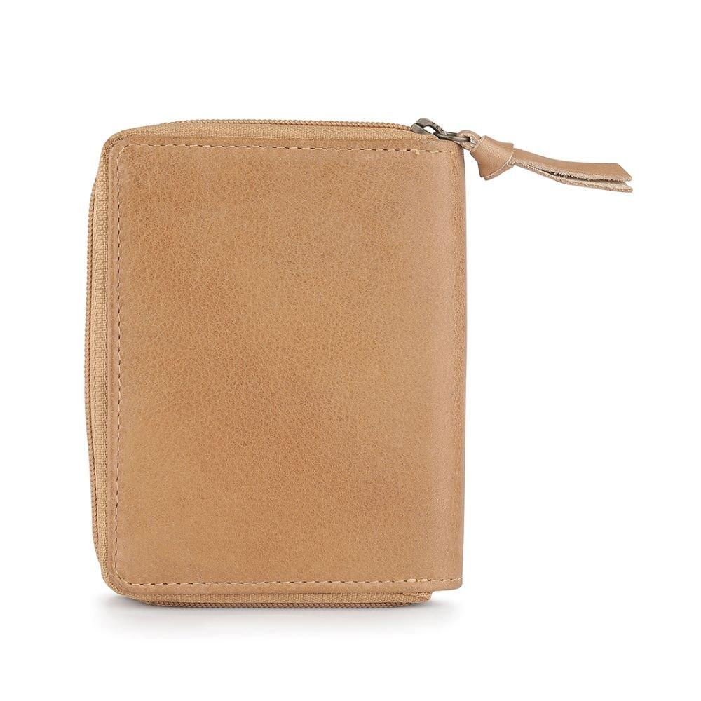 Sand - PRIMEHIDE Leather - Washed Cancun Small Trifold Purse Selena - 5