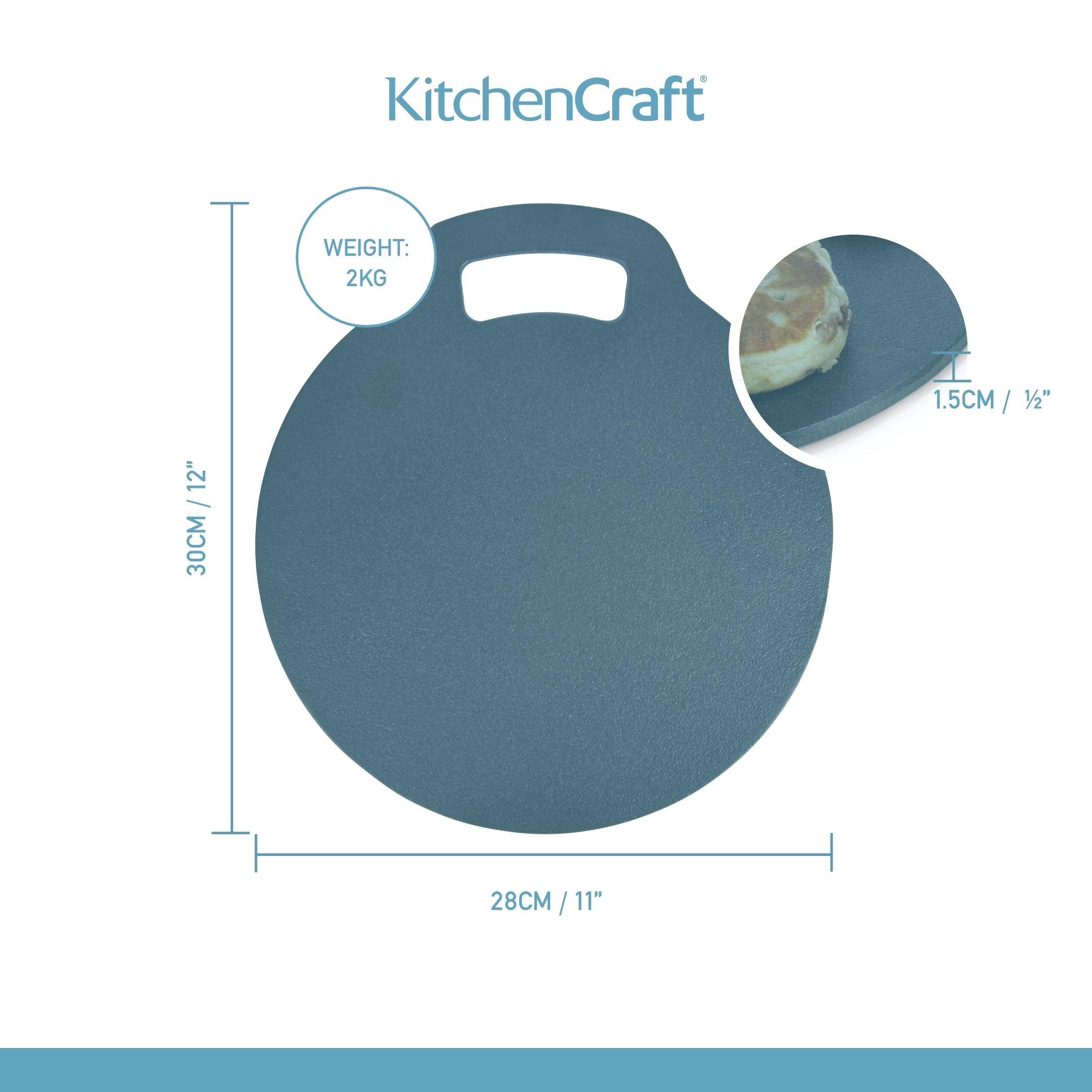 Black - KitchenCraft - KitchenCraft Cast Iron Black Steel Baking Stone - 2