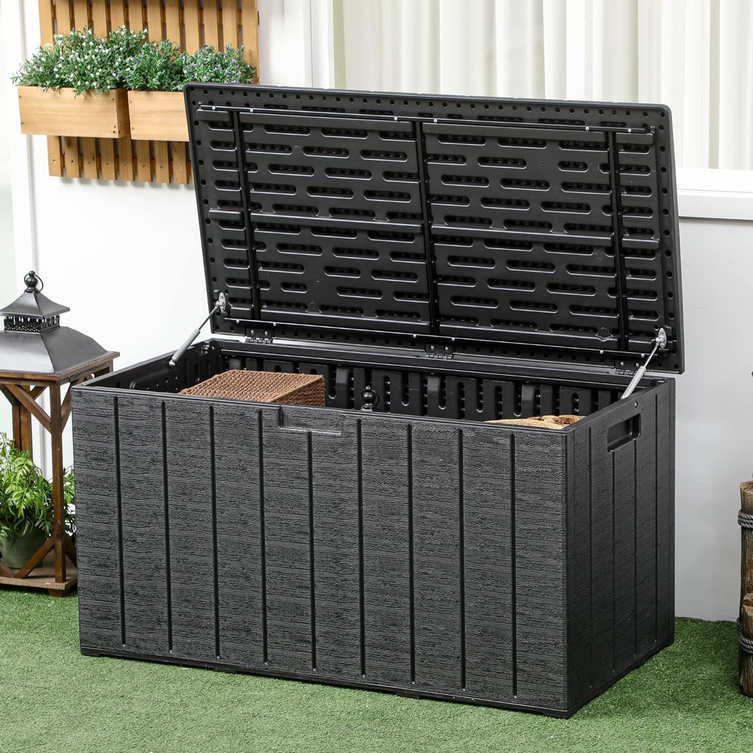 Black - Outsunny - 336 Litre Large Outdoor Garden Store - 2