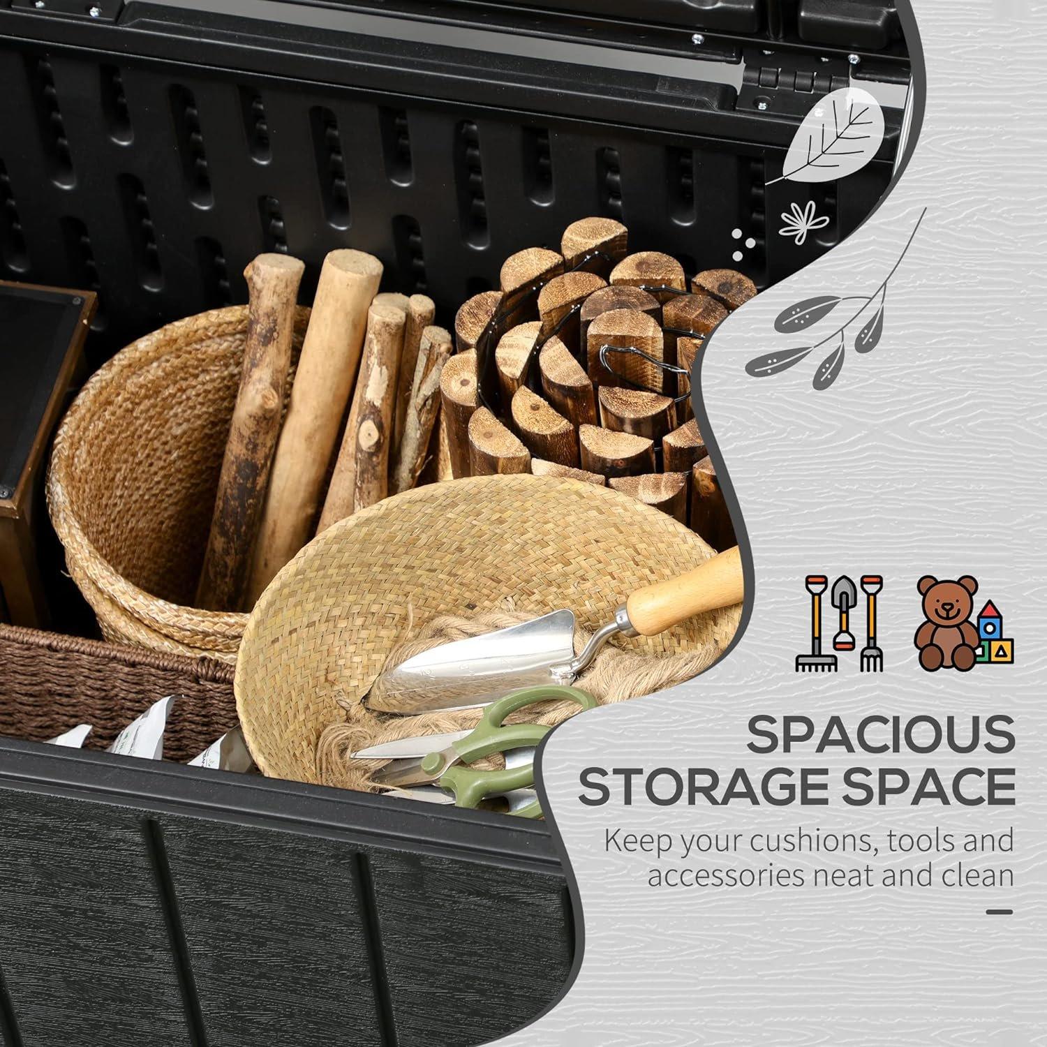 Black - Outsunny - 336 Litre Large Outdoor Garden Store - 4