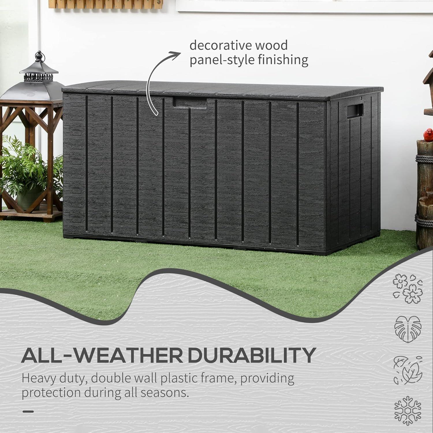 Black - Outsunny - 336 Litre Large Outdoor Garden Store - 7