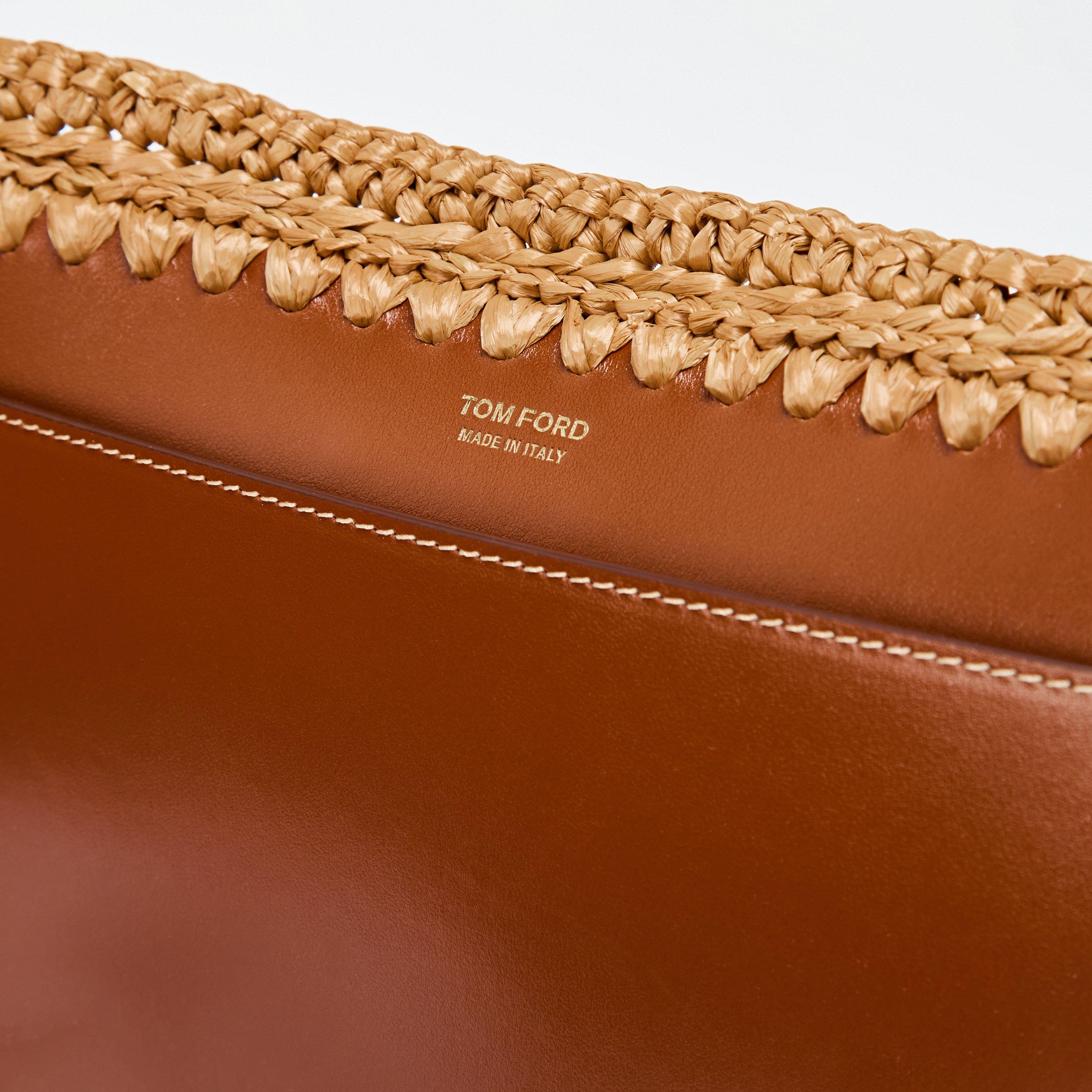 Vanilla - Tom Ford - Medium Tara Raffia Tote Bag - 5