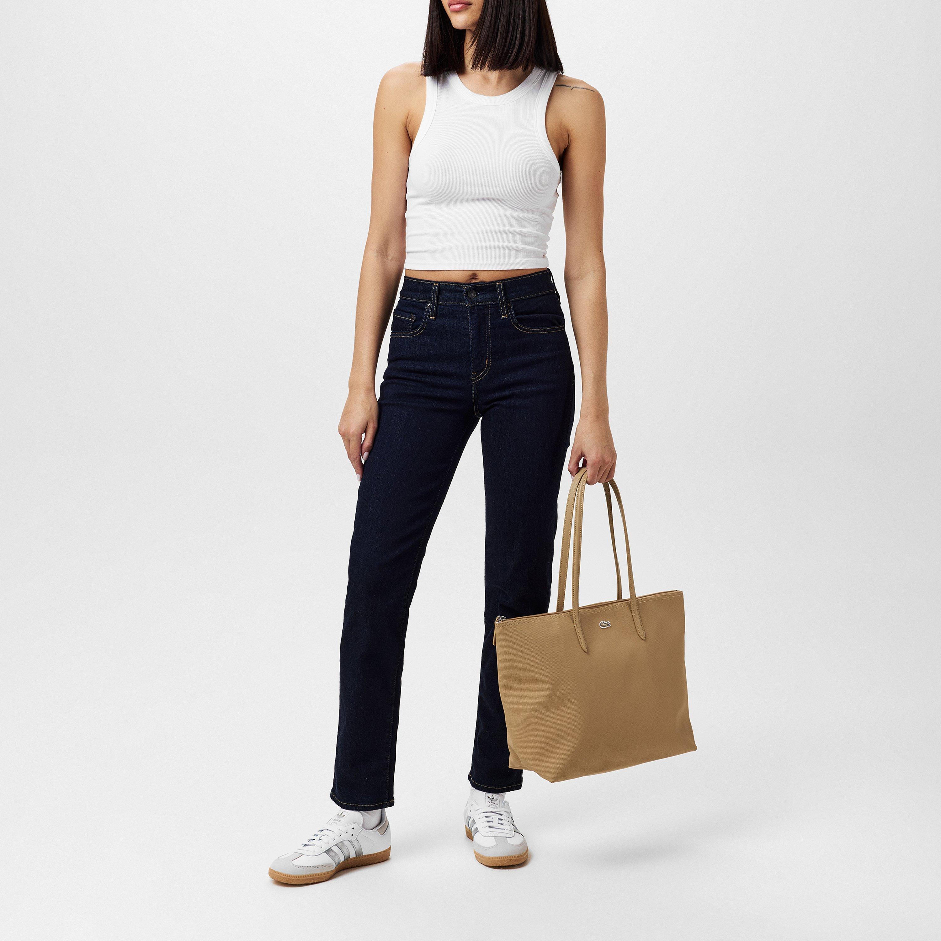 Bež - Lacoste - Women's Spacious Zip Closure Tote Bag - 6