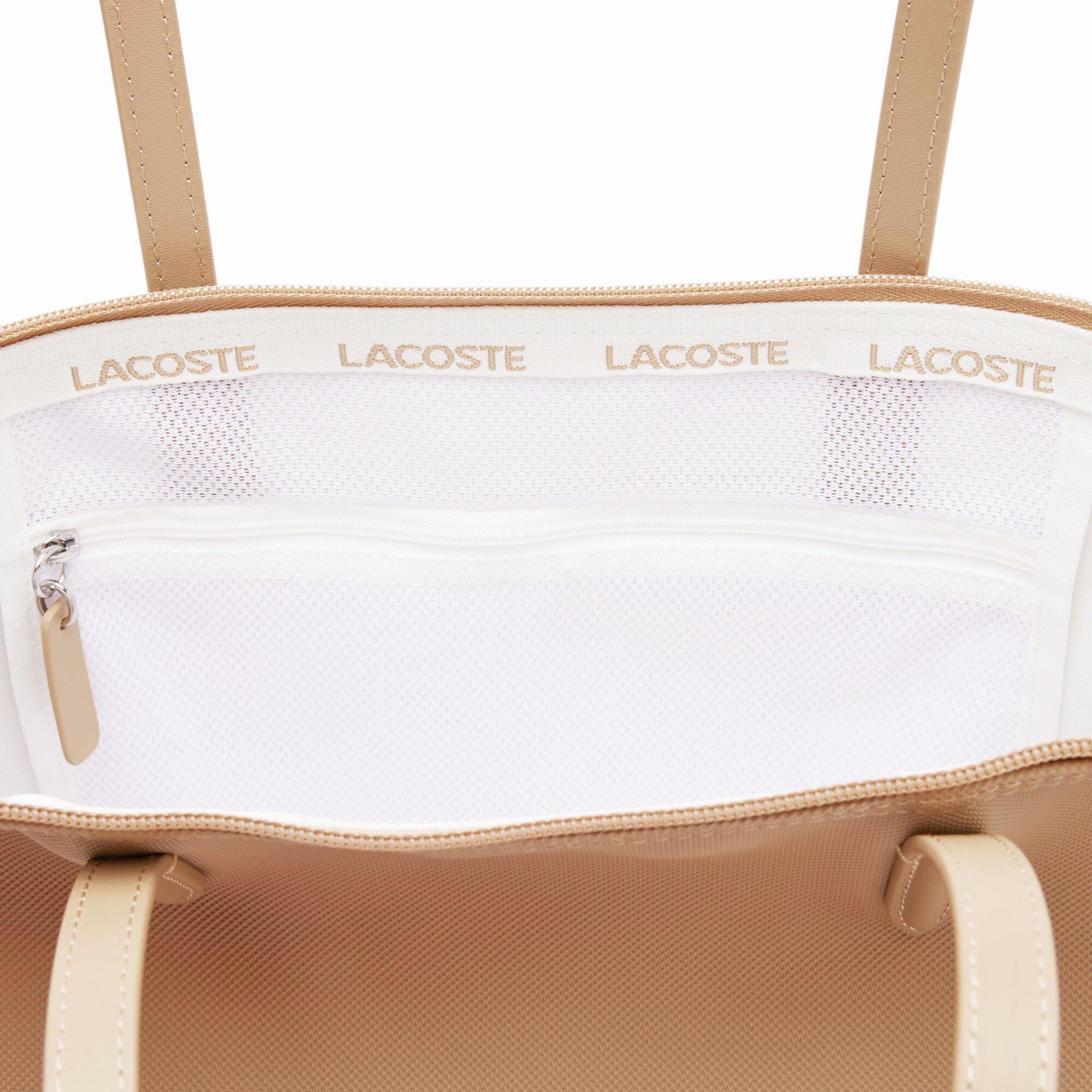 Bež - Lacoste - Women's Spacious Zip Closure Tote Bag - 4