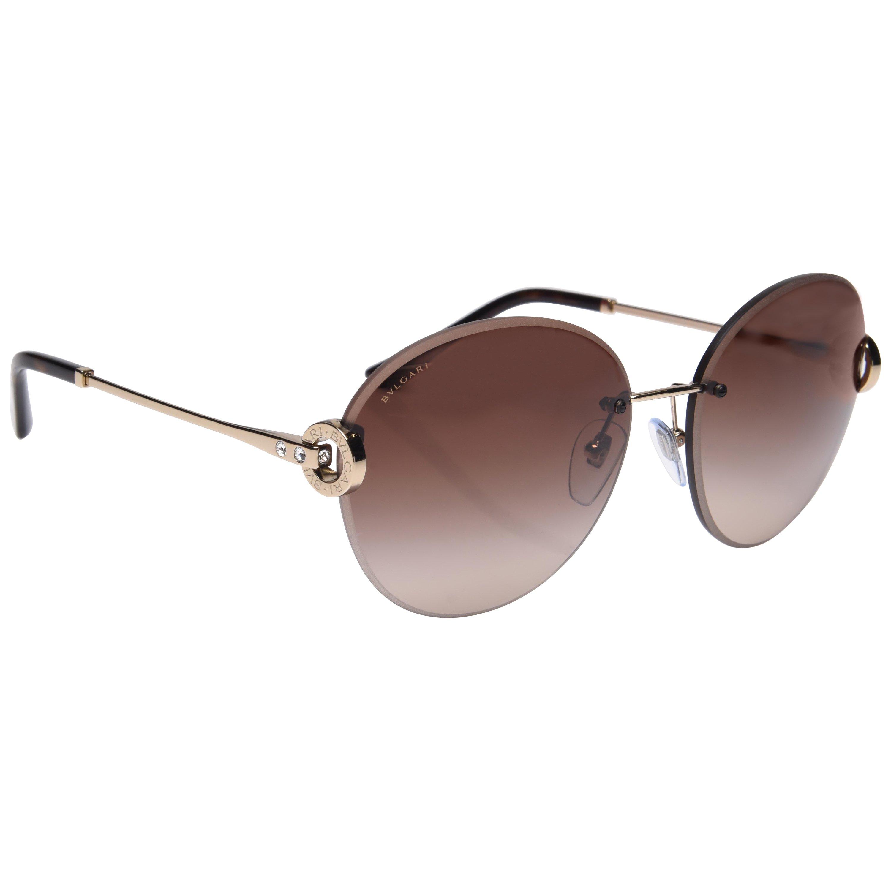 Brown - Bvlgari - Black Bv8194B Round Sunglasses - 2