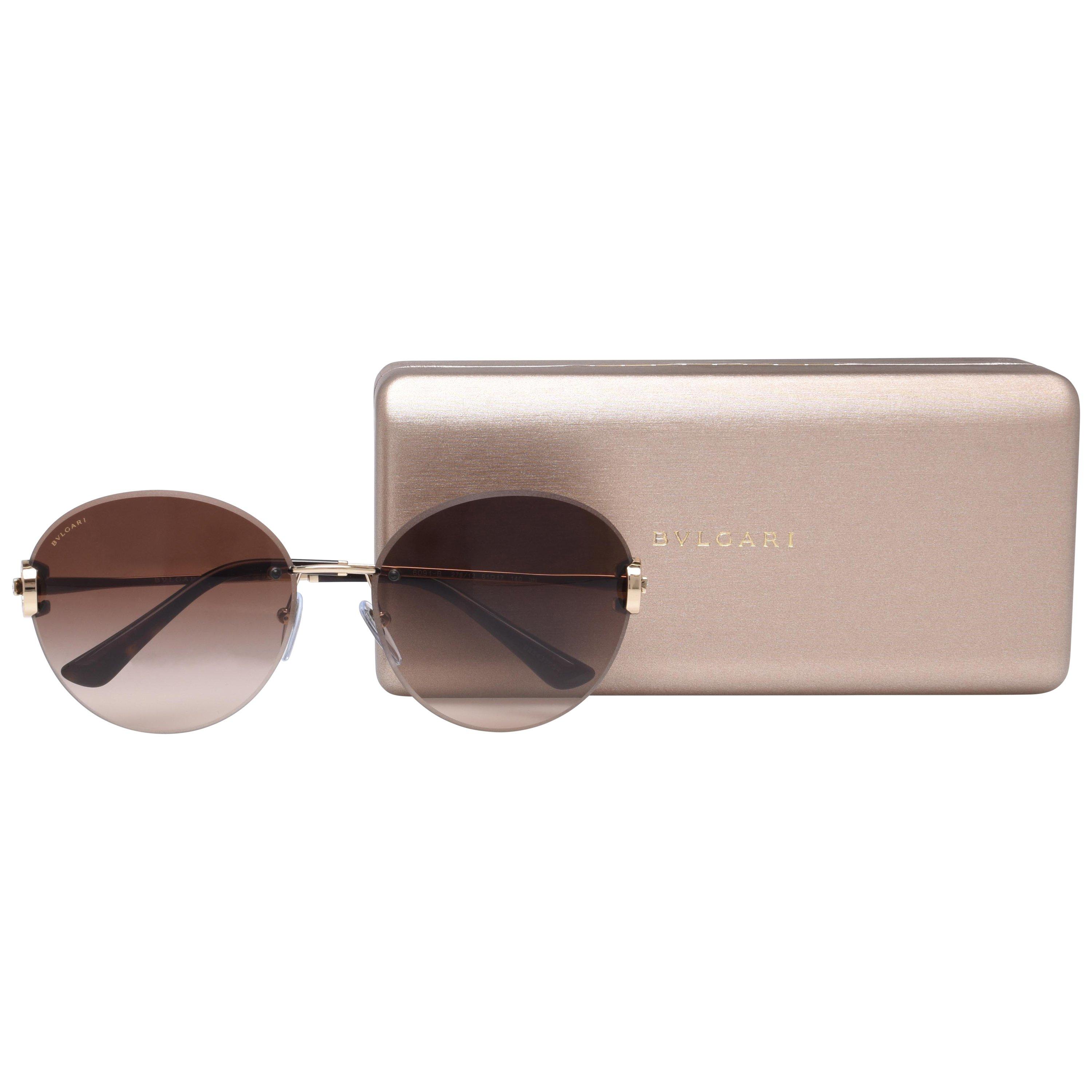 Brown - Bvlgari - Black Bv8194B Round Sunglasses - 3
