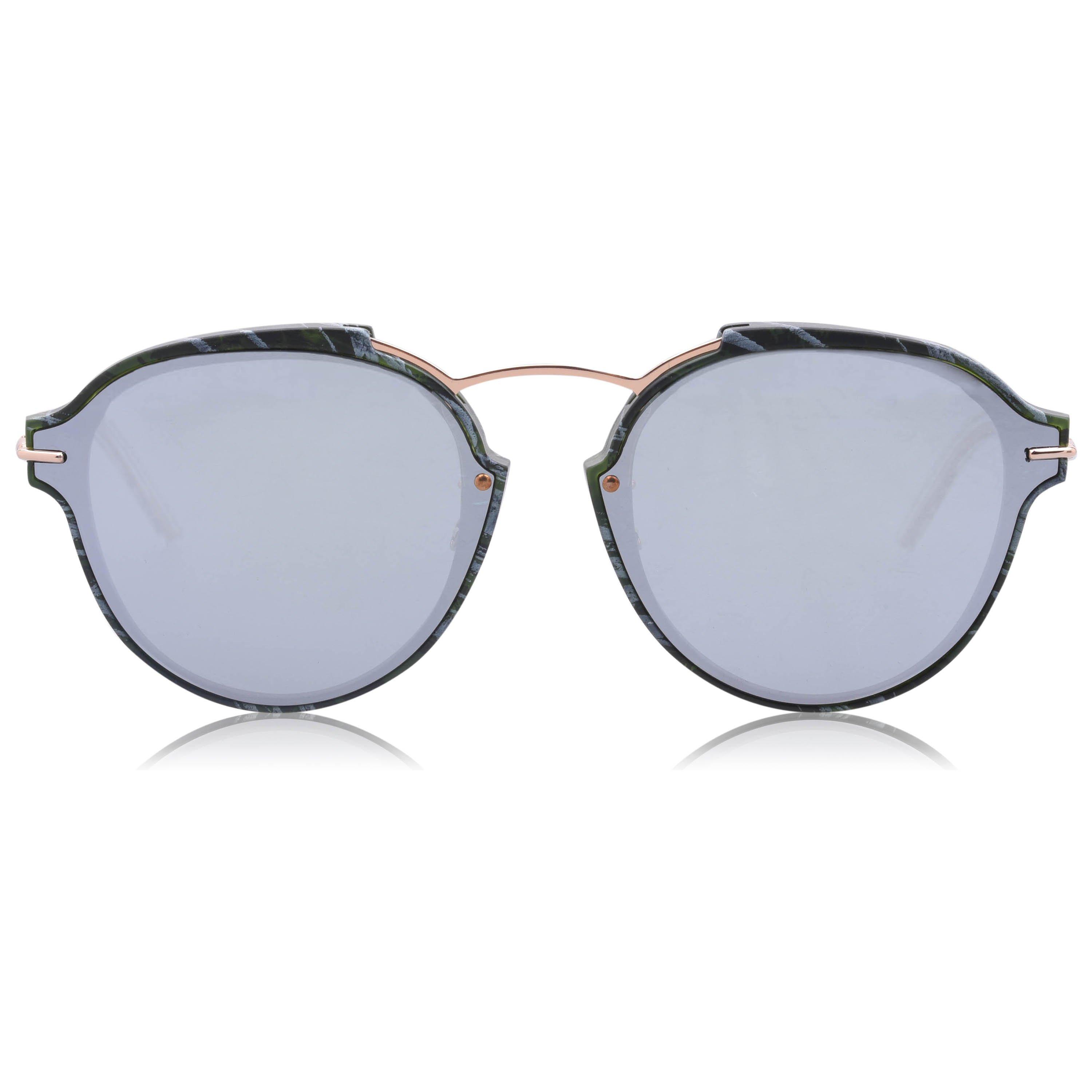 - - DIOR - Green Brown 0CD000755 Round Sunglasses - 1