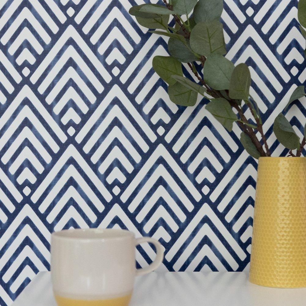 Blue - Wall Pops - Self Adhesive Wallpaper Arrowhead - 1