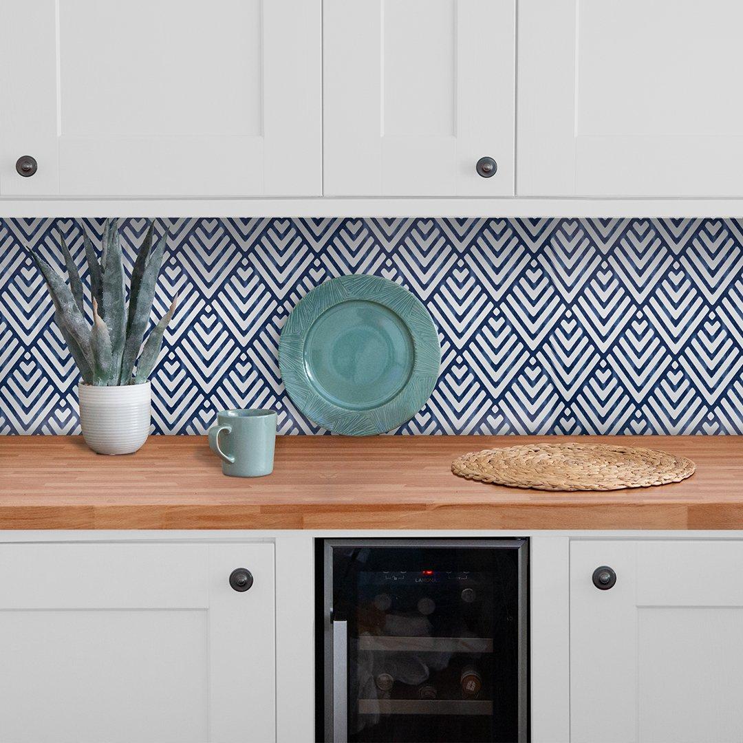 Blue - Wall Pops - Self Adhesive Wallpaper Arrowhead - 5