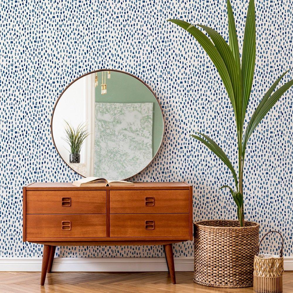 Blue - Wall Pops - Self Adhesive Wallpaper Bindu Blue - 1