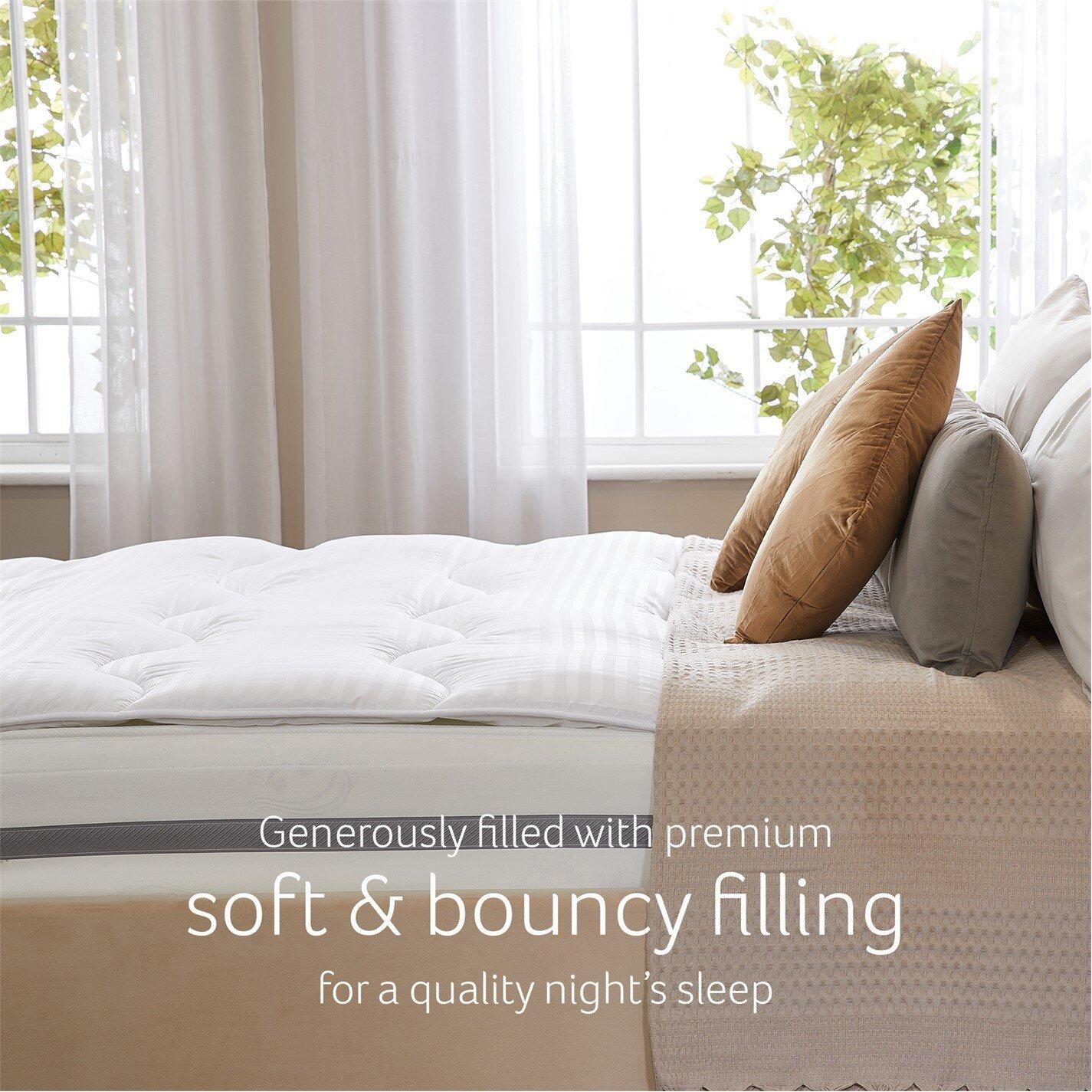 White - Snuggledown - Luxurious Hotel 2cm Mattress Topper - 3