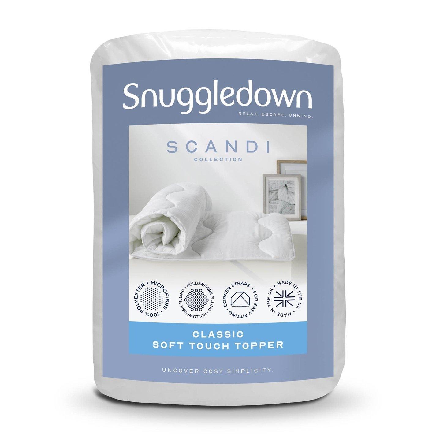 Snuggledown  Scandinavian Hollowfibre 3Cm Mattress Topper - White - Super King