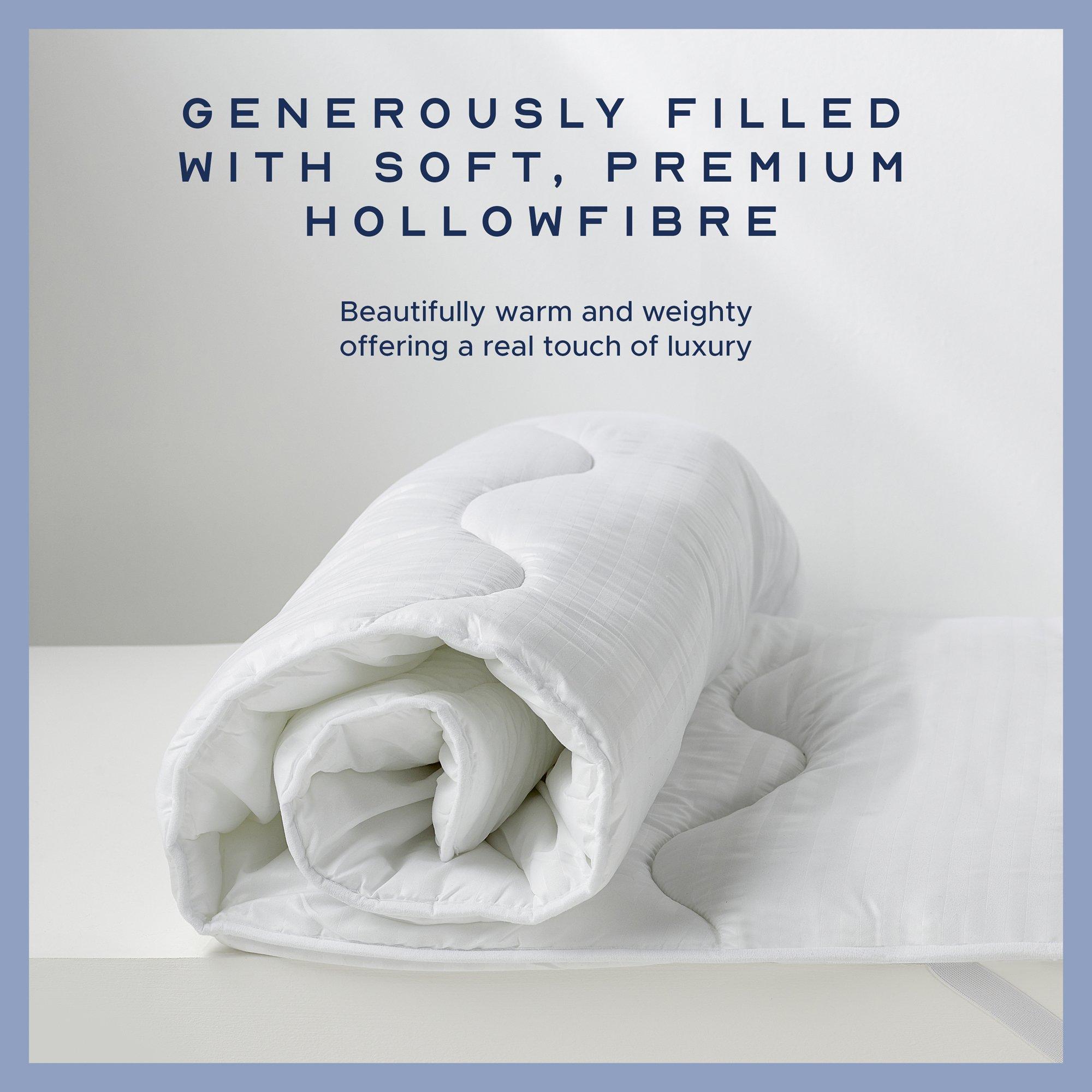 White - Snuggledown - Scandinavian Hollowfibre 3cm Mattress Topper - 4