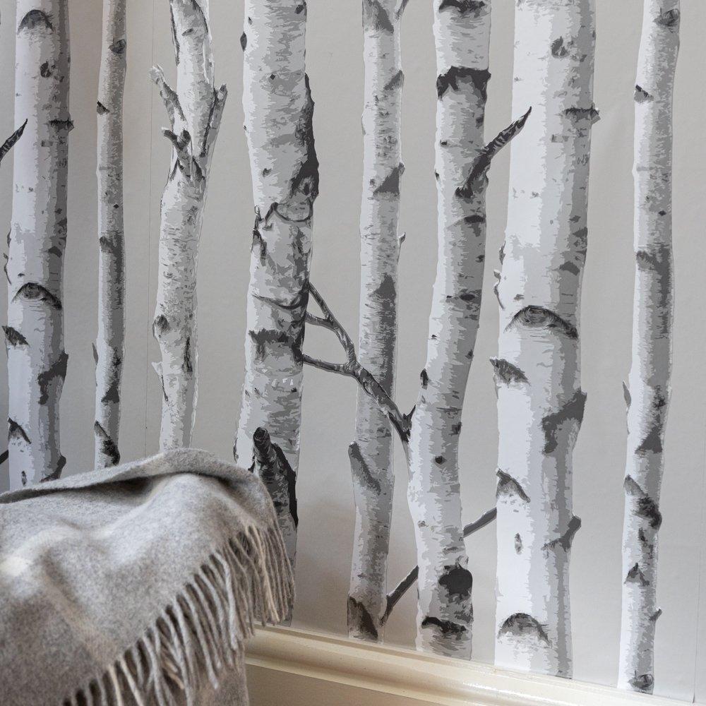 Grey - Wall Pops - Self Adhesive Wallpaper Birch Tree - 3