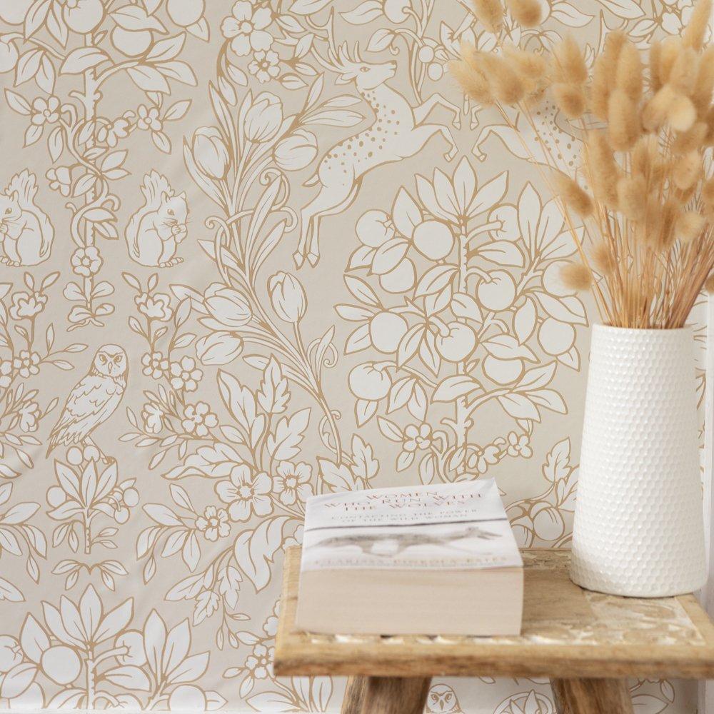 Taupe - Wall Pops - Self Adhesive Wallpaper Enchanted Taupe - 1