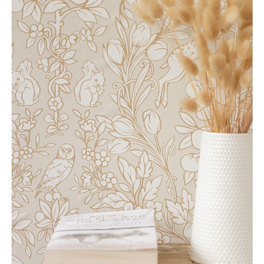 Taupe - Wall Pops - Self Adhesive Wallpaper Enchanted Taupe - 4