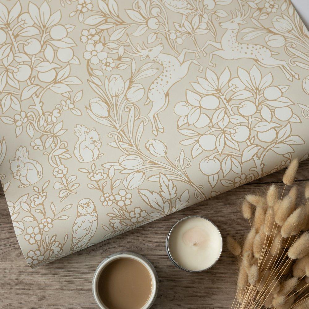 Taupe - Wall Pops - Self Adhesive Wallpaper Enchanted Taupe - 5