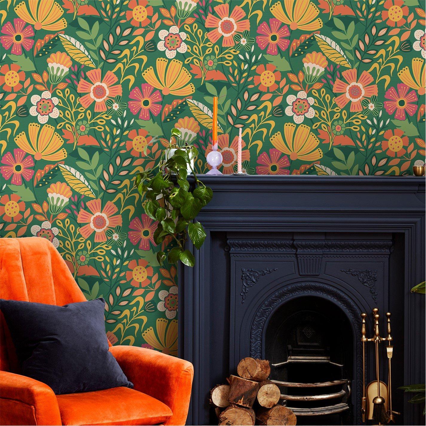 Forest Green/Mu - Envy - Oopsy Daisy Forest Green/Mustard/Orange Flora - 3