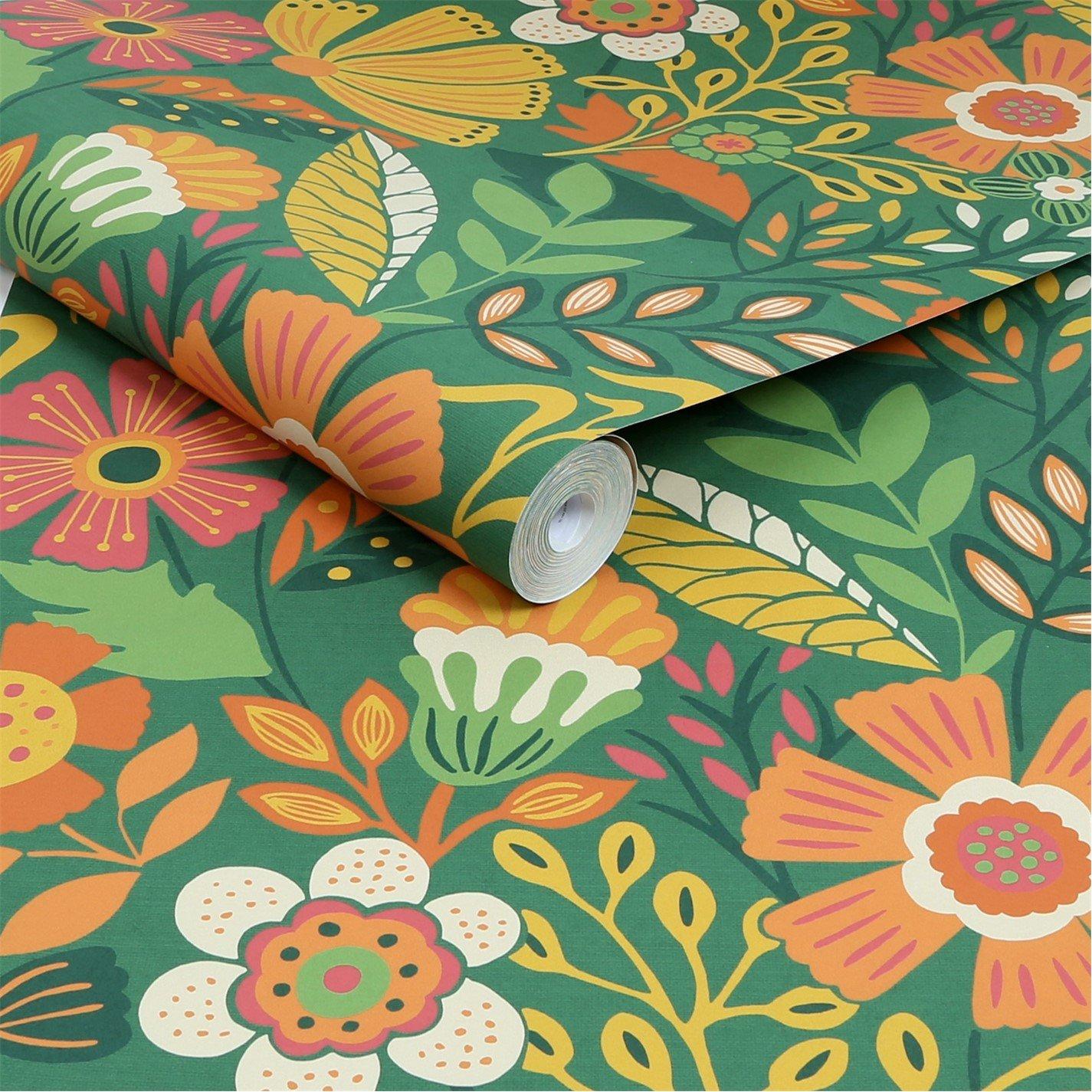 Forest Green/Mu - Envy - Oopsy Daisy Forest Green/Mustard/Orange Flora - 4