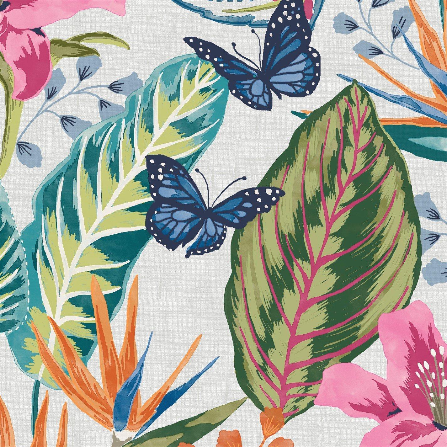 Envy  Eden Day Tropical Floral Wallpaper - Mulitcolour