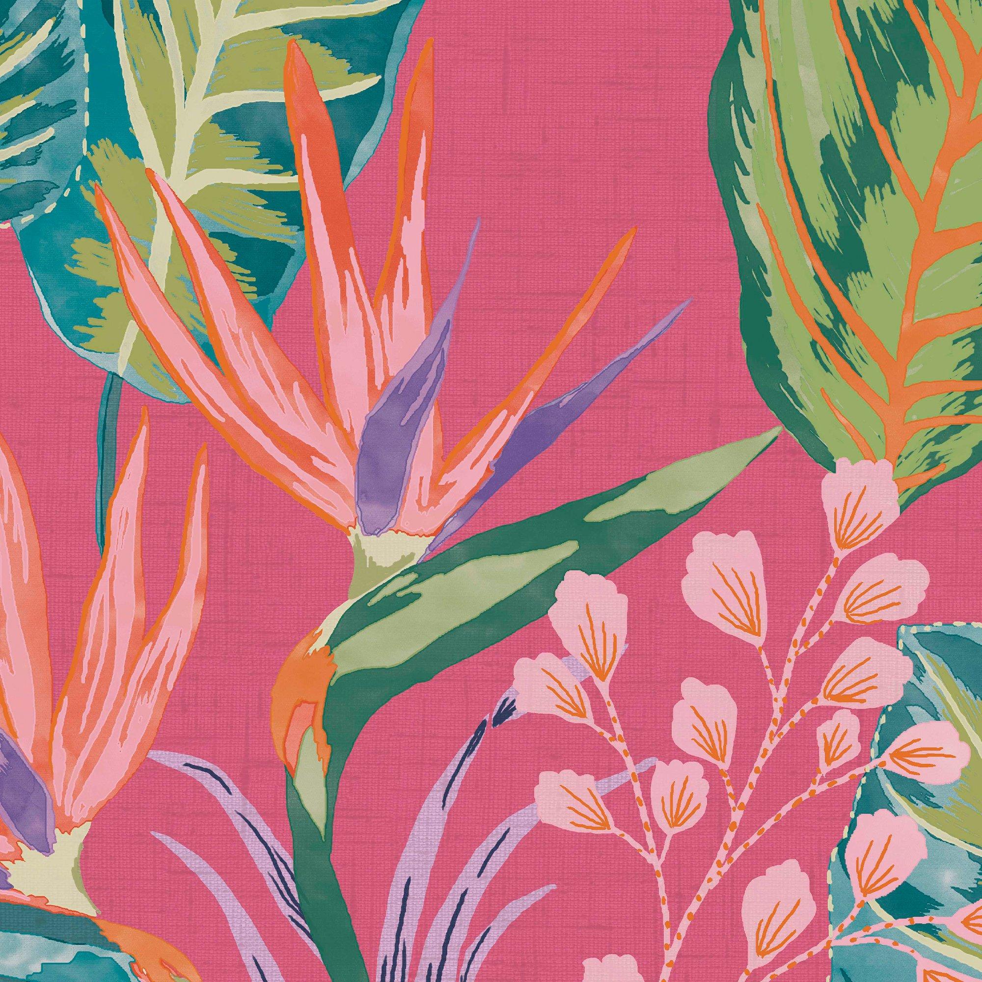 Hot Pink - Envy - Eden Hot Pink Floral Wallpaper - 5