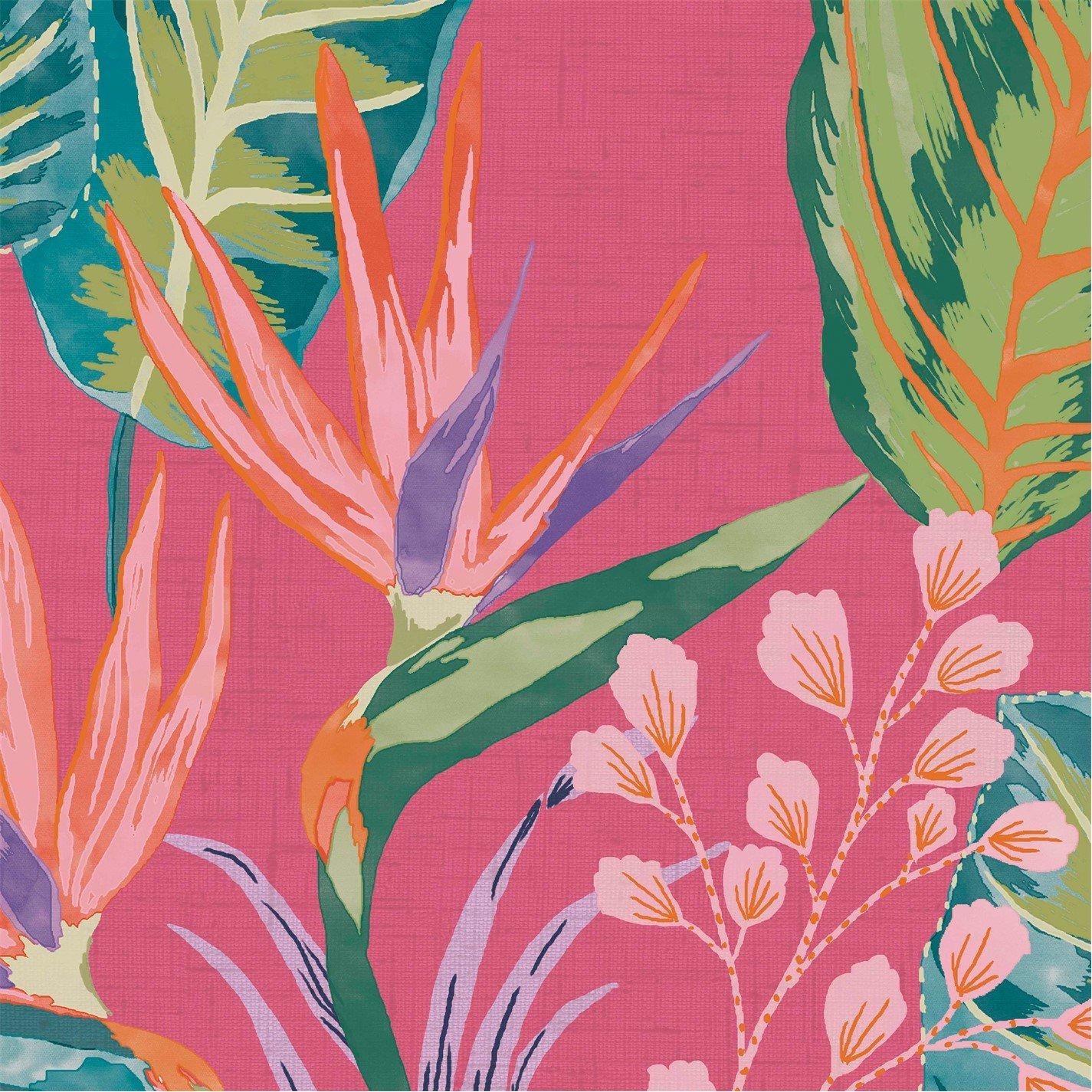 Hot Pink - Envy - Eden Hot Pink Floral Wallpaper - 5