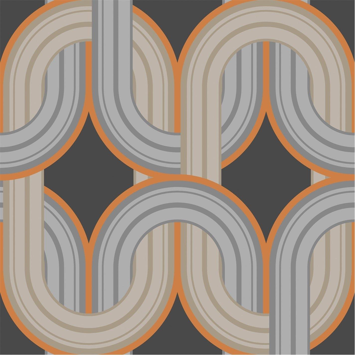 Envy  In The Loop Geometric Wallpaper Choc Orange