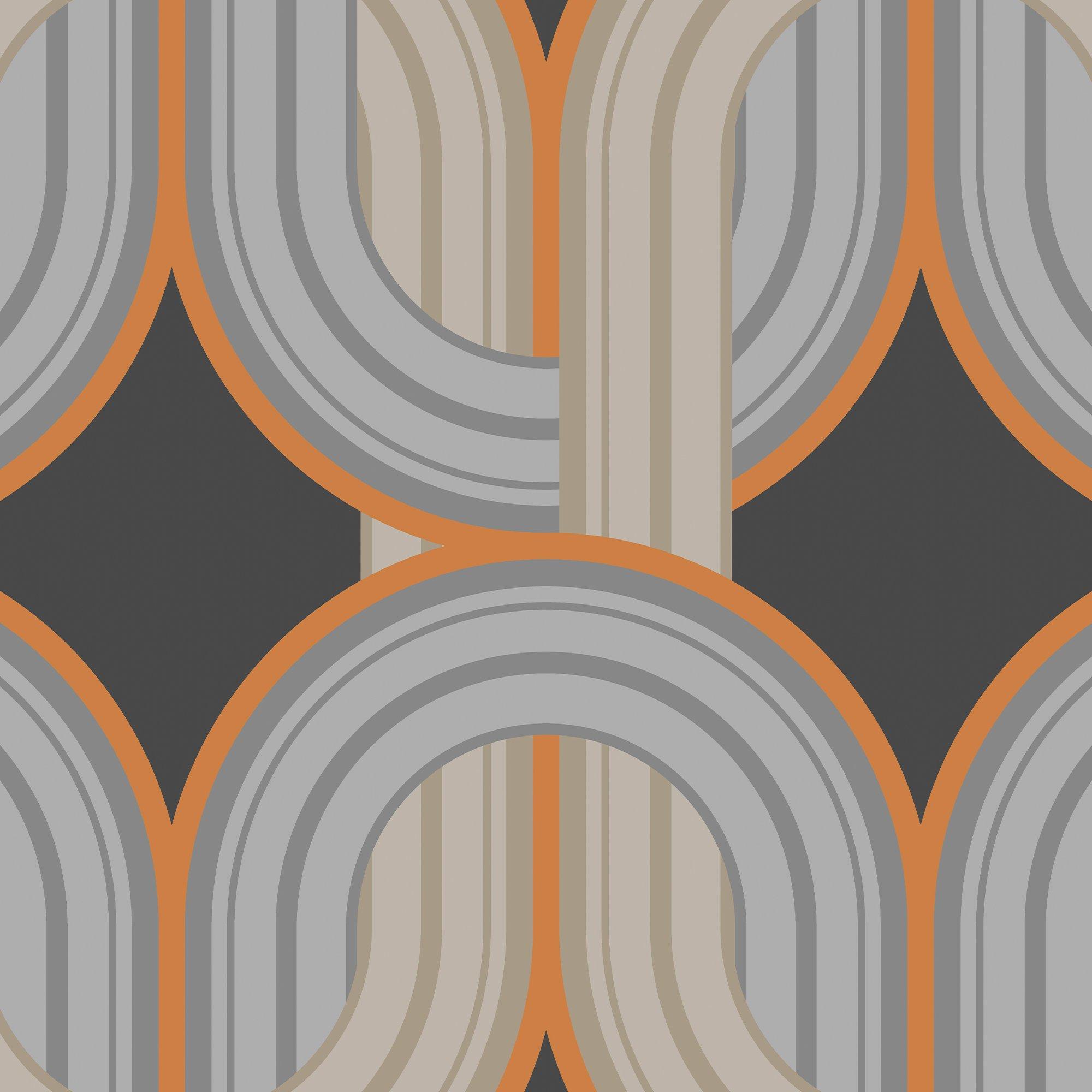 Choc Orange - Envy - Envy In the Loop Choc Orange Geometric Wallpaper - 5