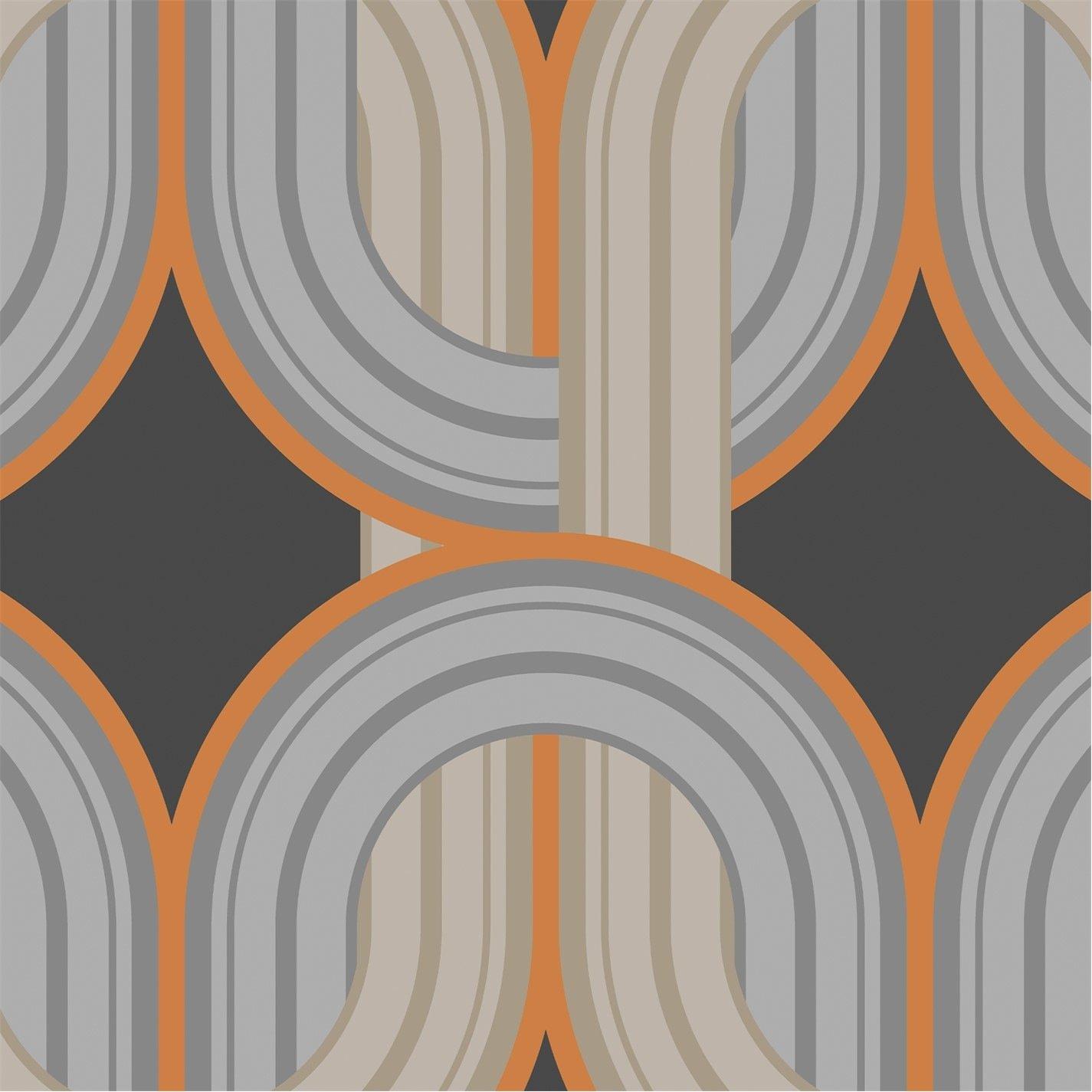 Choc Orange - Envy - In the Loop Choc Orange Geometric Wallpaper - 5