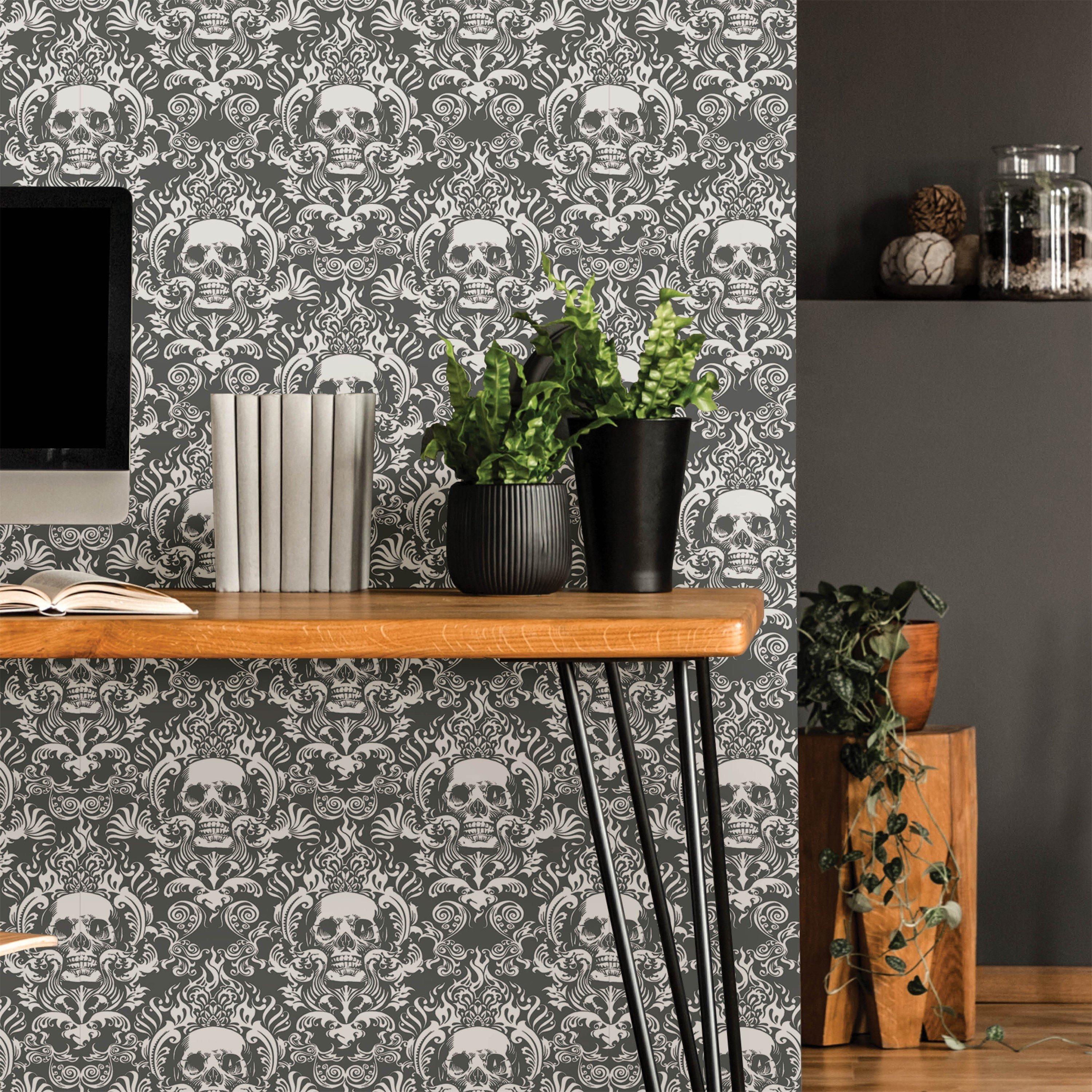 Grey - Wall Pops - Self Adhesive Wallpaper Fieri Grey - 5