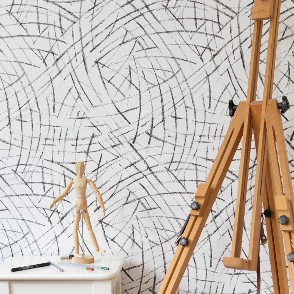 Black/White - Wall Pops - Self Adhesive Wallpaper Imprint Black - 1