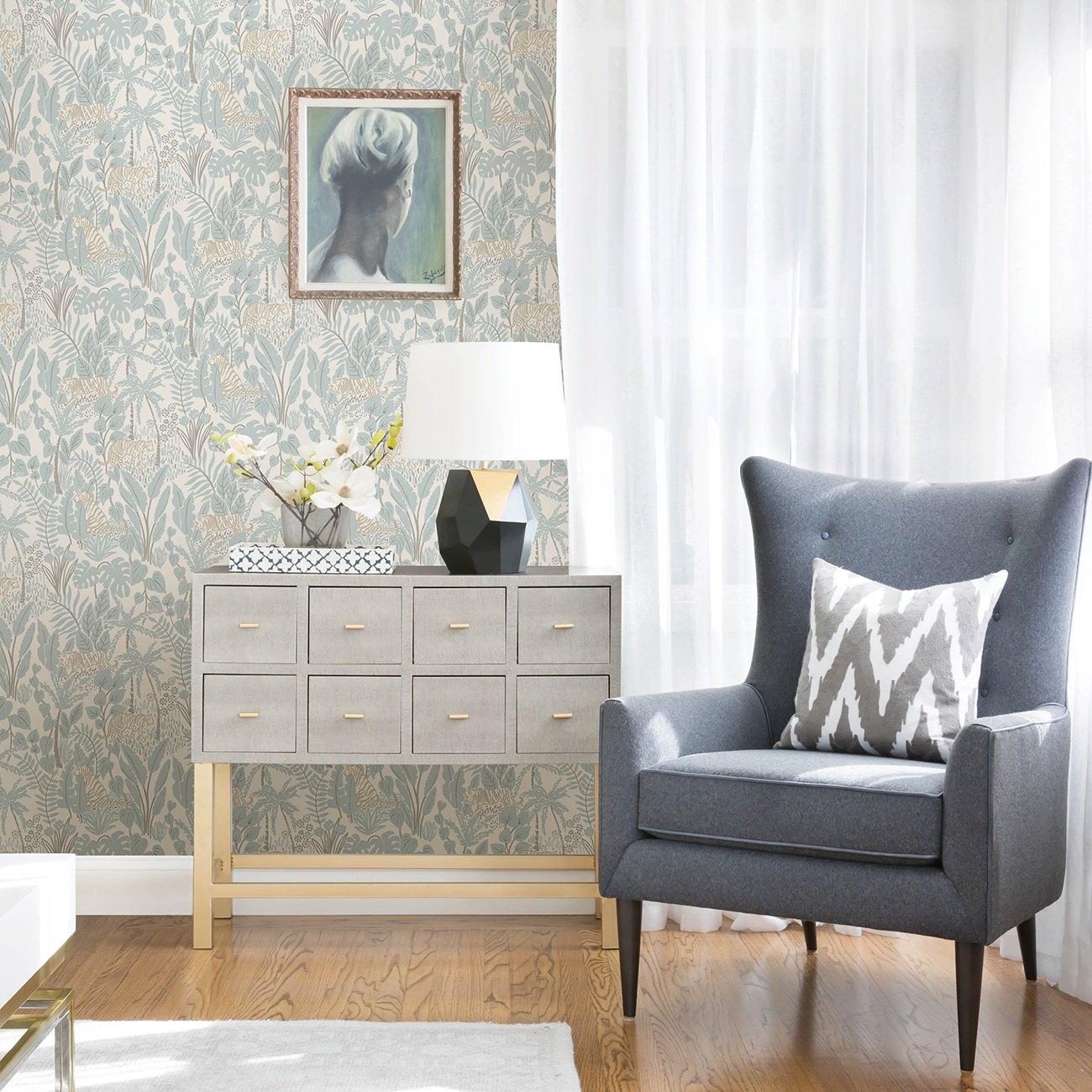 Blue - Wall Pops - Self Adhesive Wallpaper Maynard Blue - 3