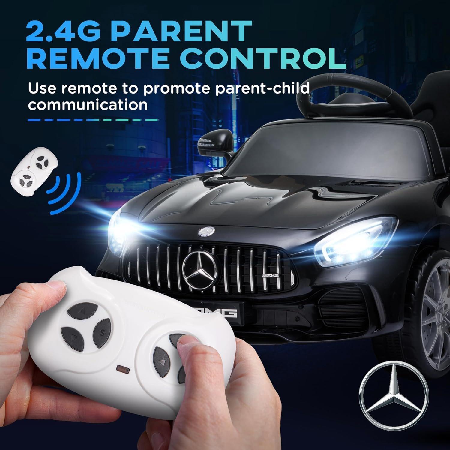 Black - HOMCOM - Mercedes Benz AMG GTR Licensed 12V Ride On - 4