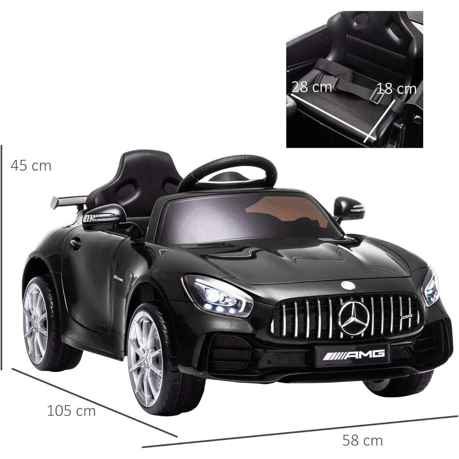 Black - HOMCOM - Mercedes Benz AMG GTR Licensed 12V Ride On - 5