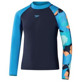 Speedo Printed Long Sleeve Boys Rash Top