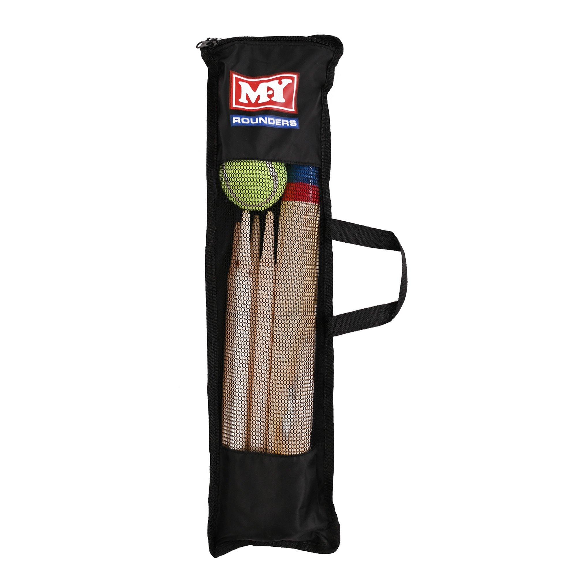 Multi Colour - M.Y - Deluxe 6 Piece Wooden Rounders Set & Carry Bag - 2