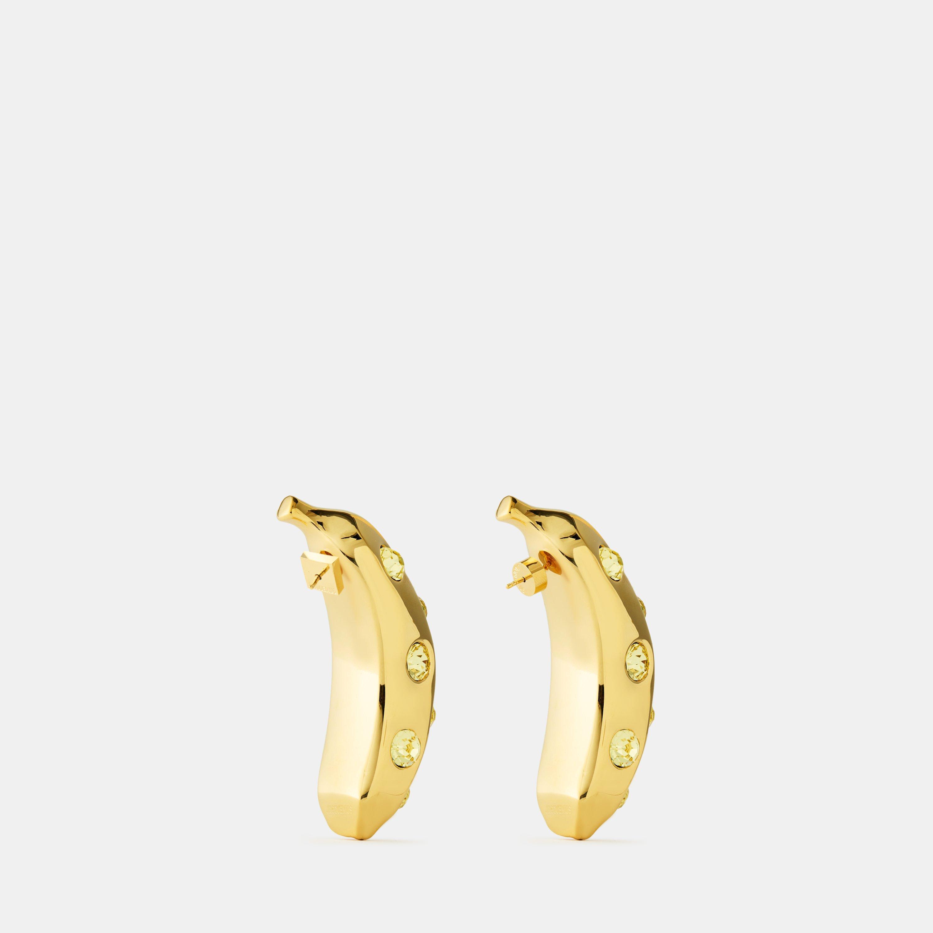 Gold / Yellow - Jacquemus - Women's Jacquard Statement Earrings - 2