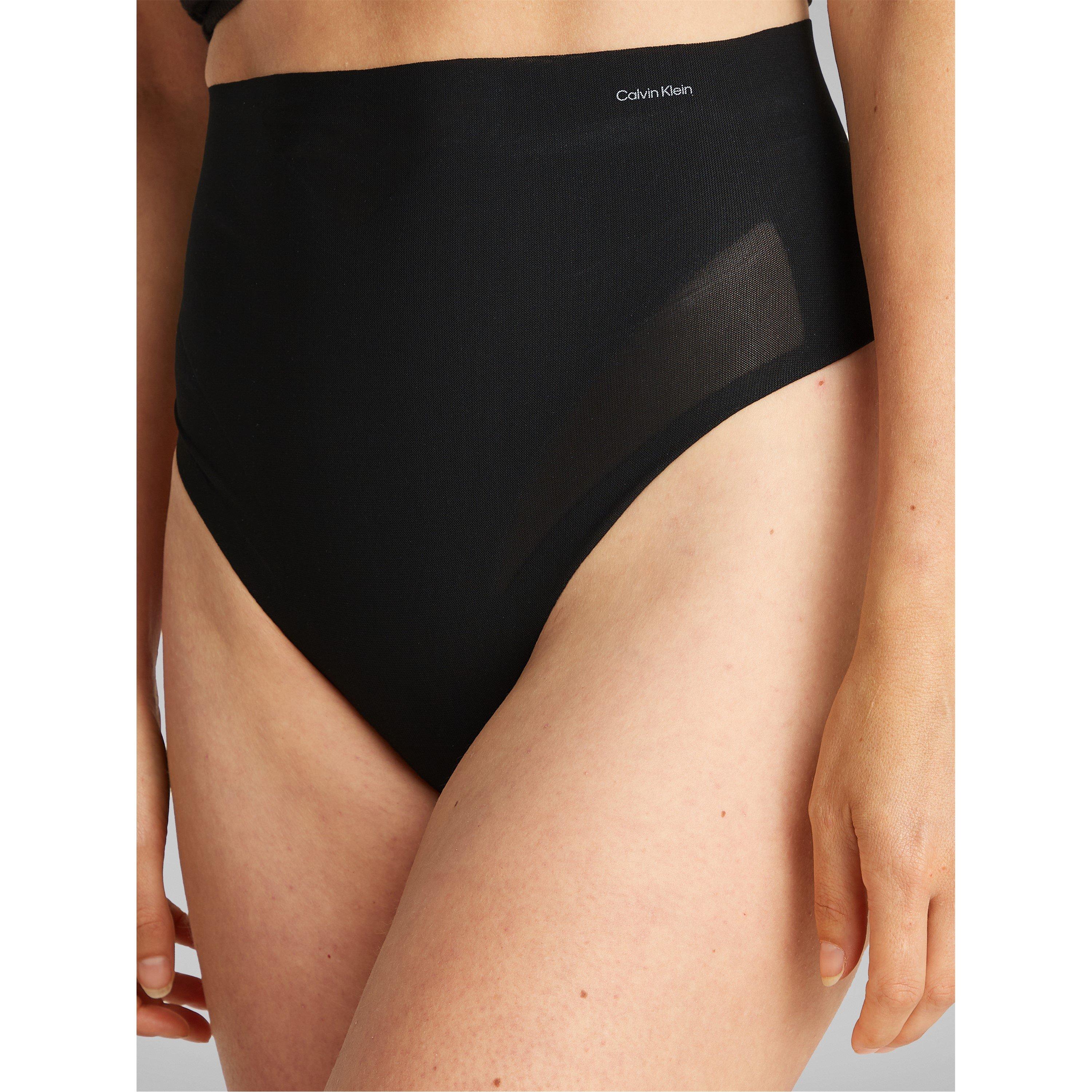 Black - Calvin Klein - Women's Sculpted Firm Mesh Thong Shapewear - 1