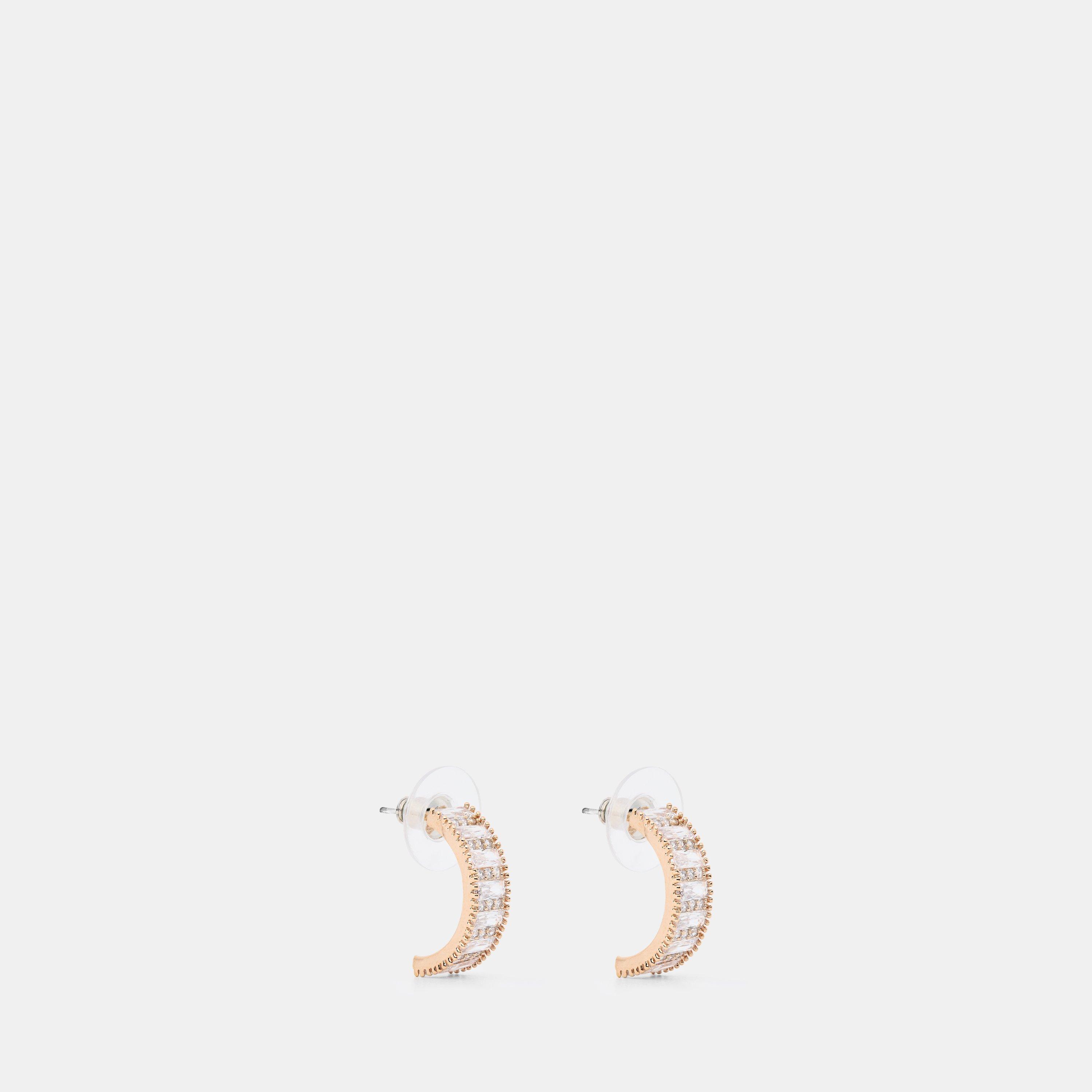 Gold - Mason Knight Yager - Cubic Baugette Hoop Earring - 1