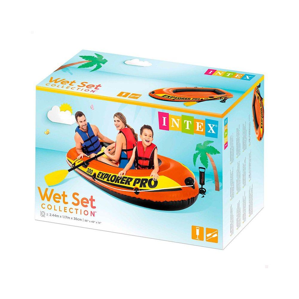 Orange - Intex - 3 People Explorer Pro Inflatable Boat Set Adults - 2