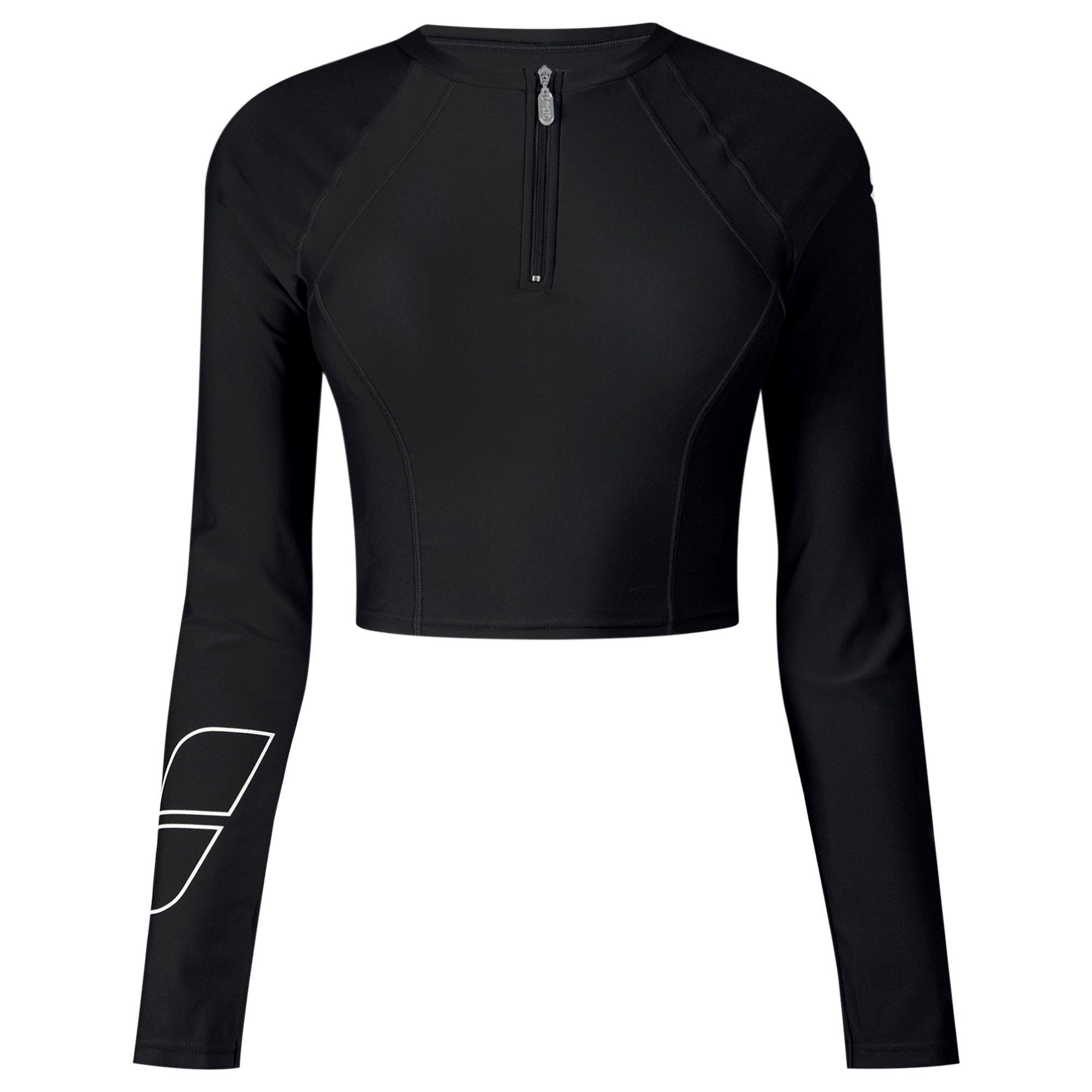 Black - Arena - Long Sleeve UV Crop Top Womens - 1