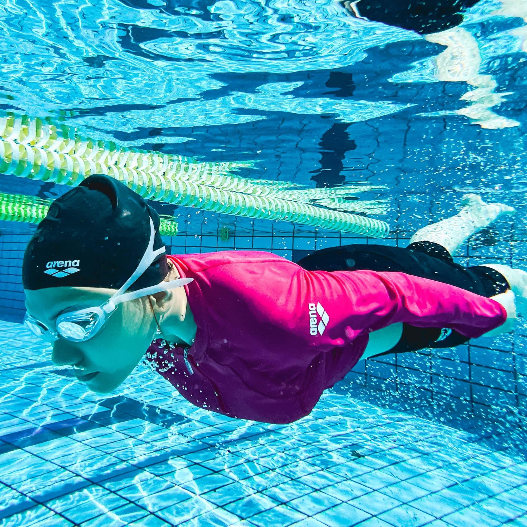 Pink - Arena - Long Sleeve UV Crop Top Womens - 5