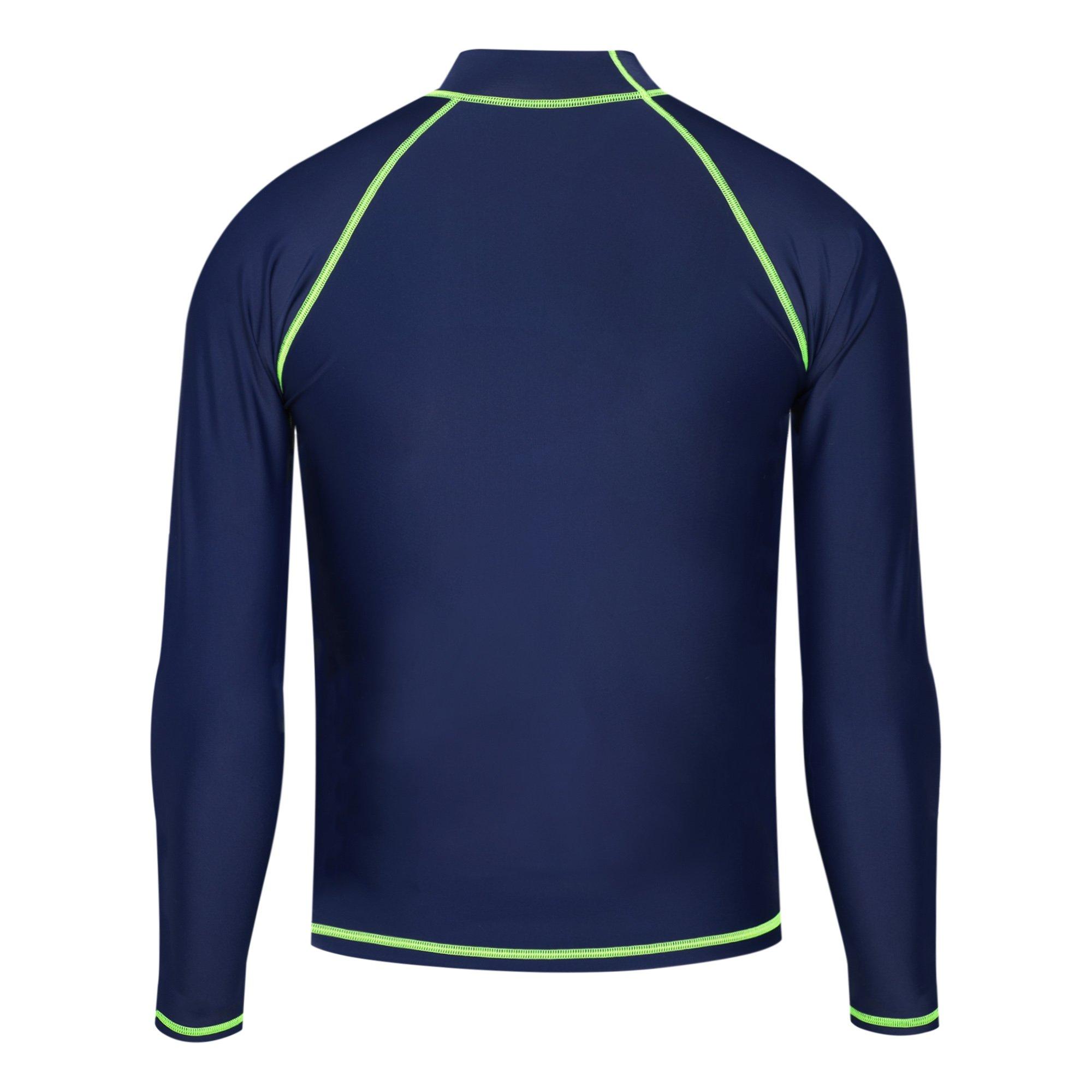 Navy/F.Yellow - Speedo - Eco Endurance Tech Long Sleeve Mens Rash Top - 2