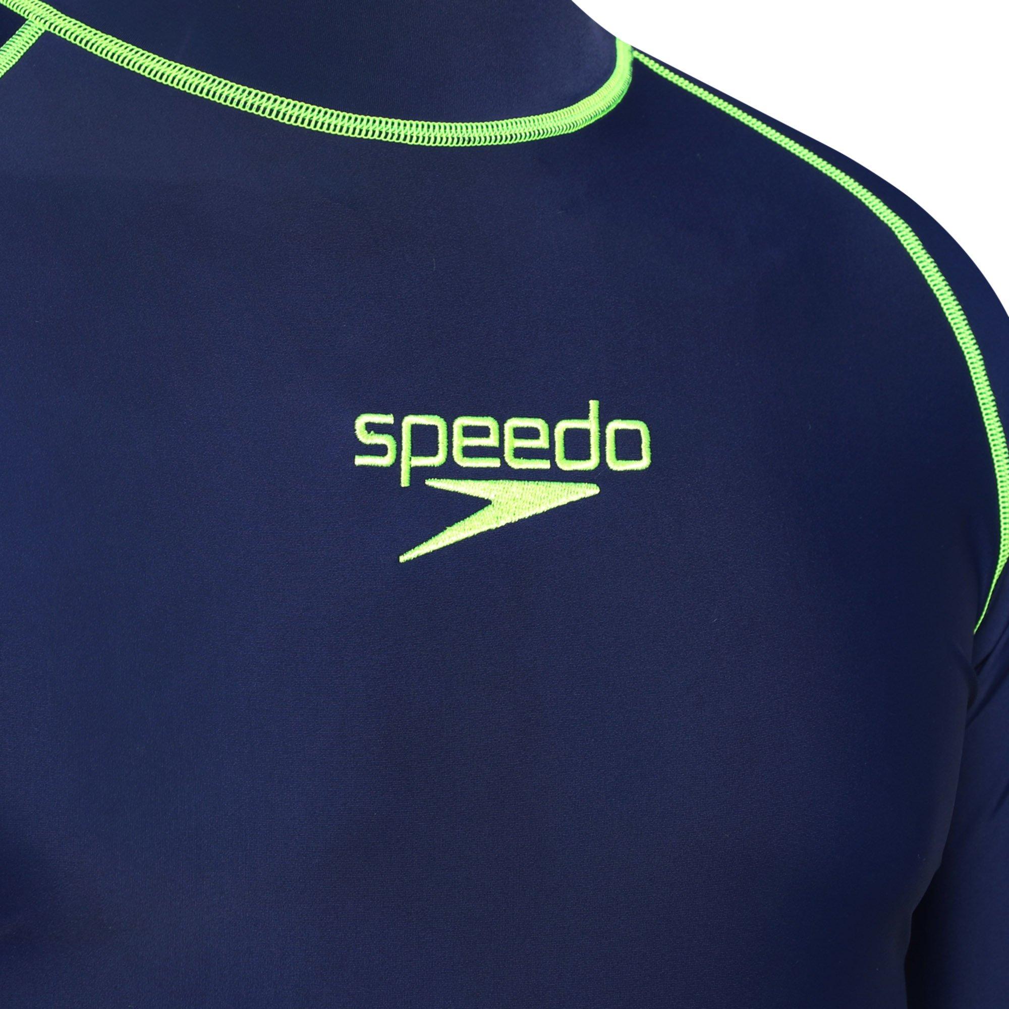 Navy/F.Yellow - Speedo - Eco Endurance Tech Long Sleeve Mens Rash Top - 3