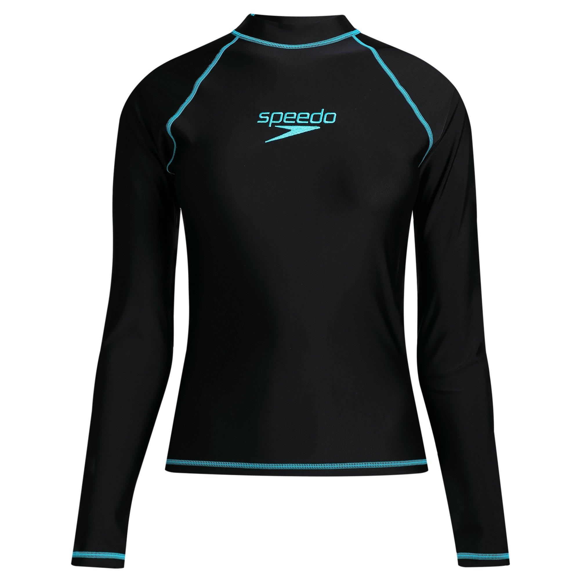 Black/Turquoise - Speedo - Long Sleeve Womens Rash Top - 1