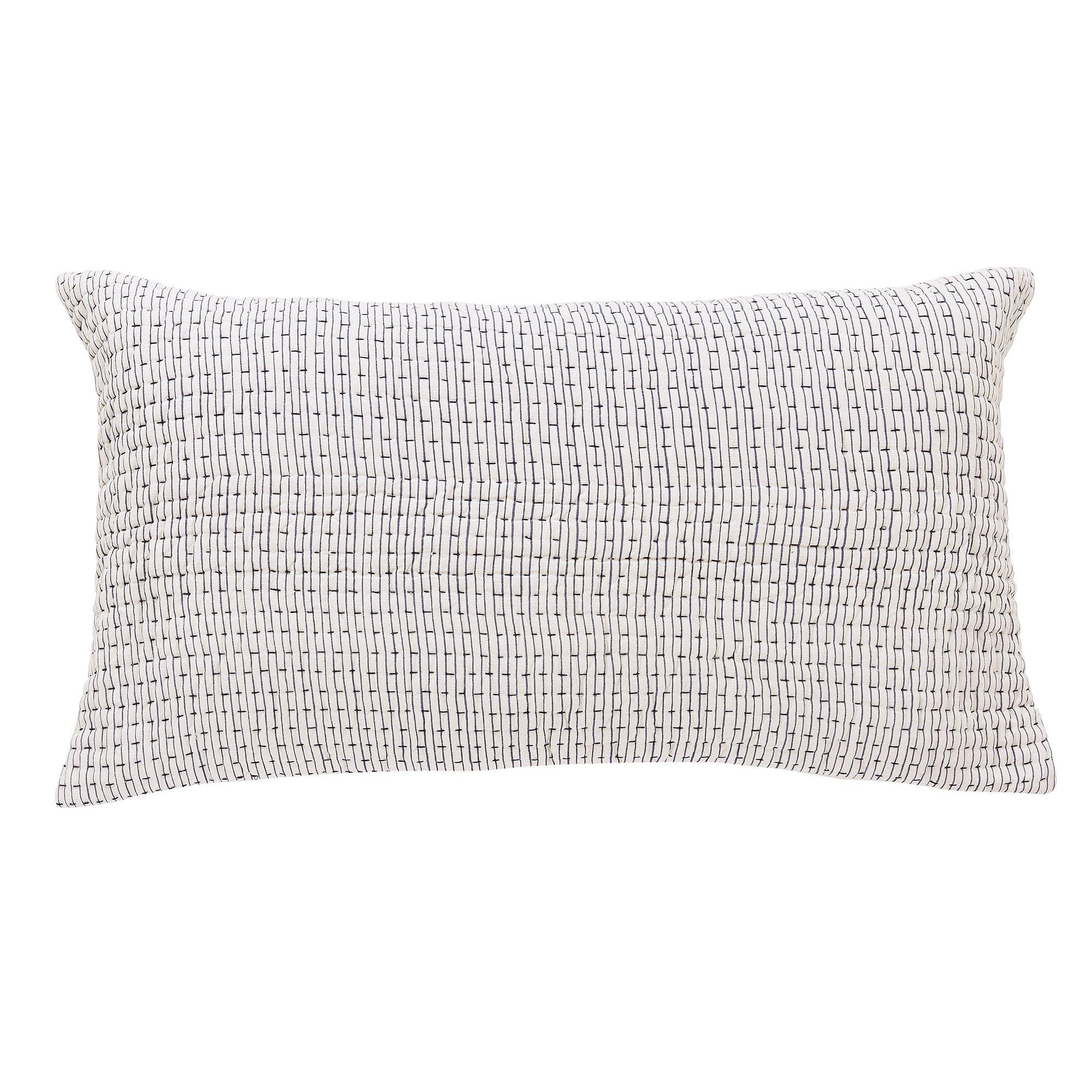 Bedeck Of Belfast  Serein Cotton Cushion - Chalk/Indigo