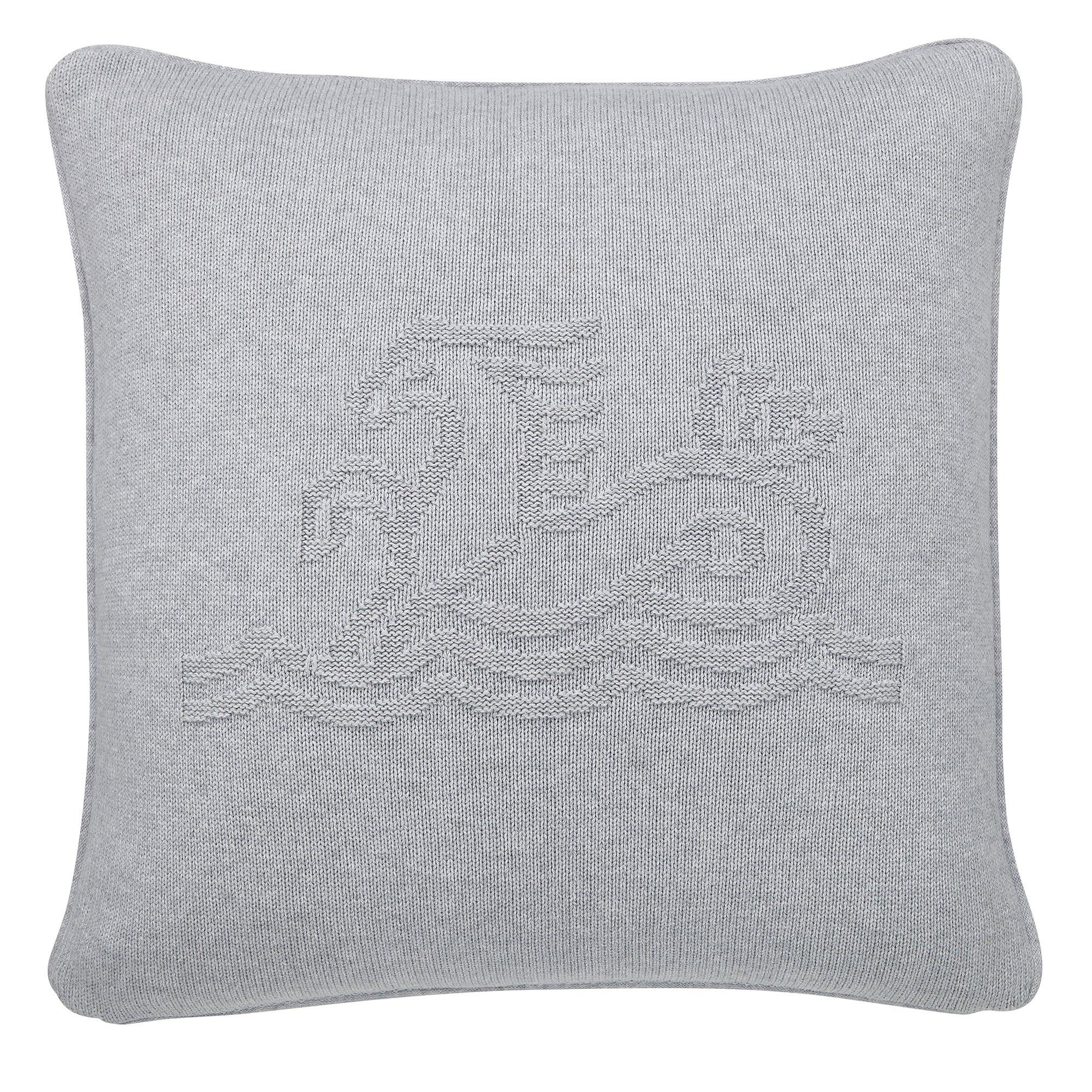 Bedeck Of Belfast  Signature Knit Cotton Cushion - Silver